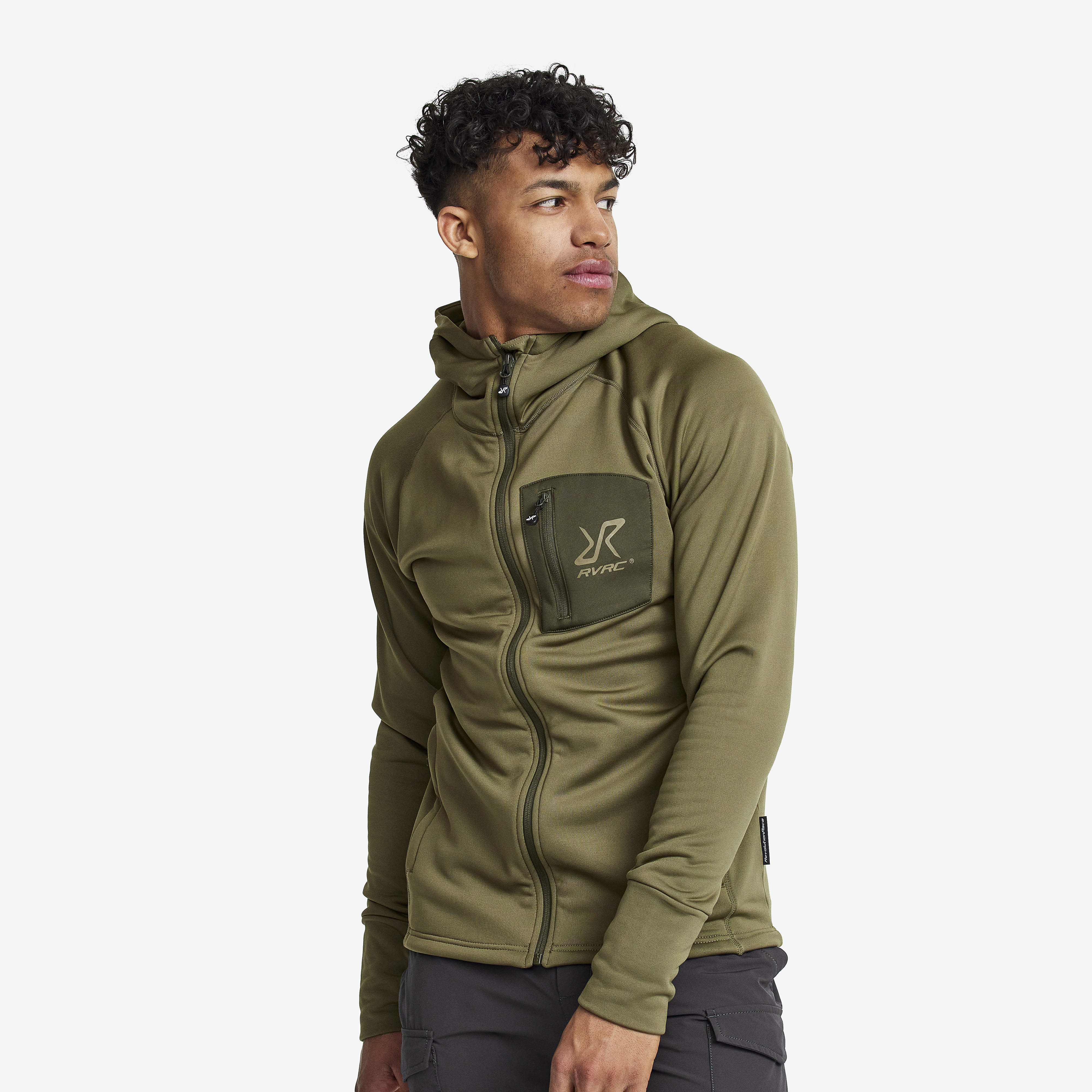 Illusion Hoodie Men Burnt Olive | RevolutionRace