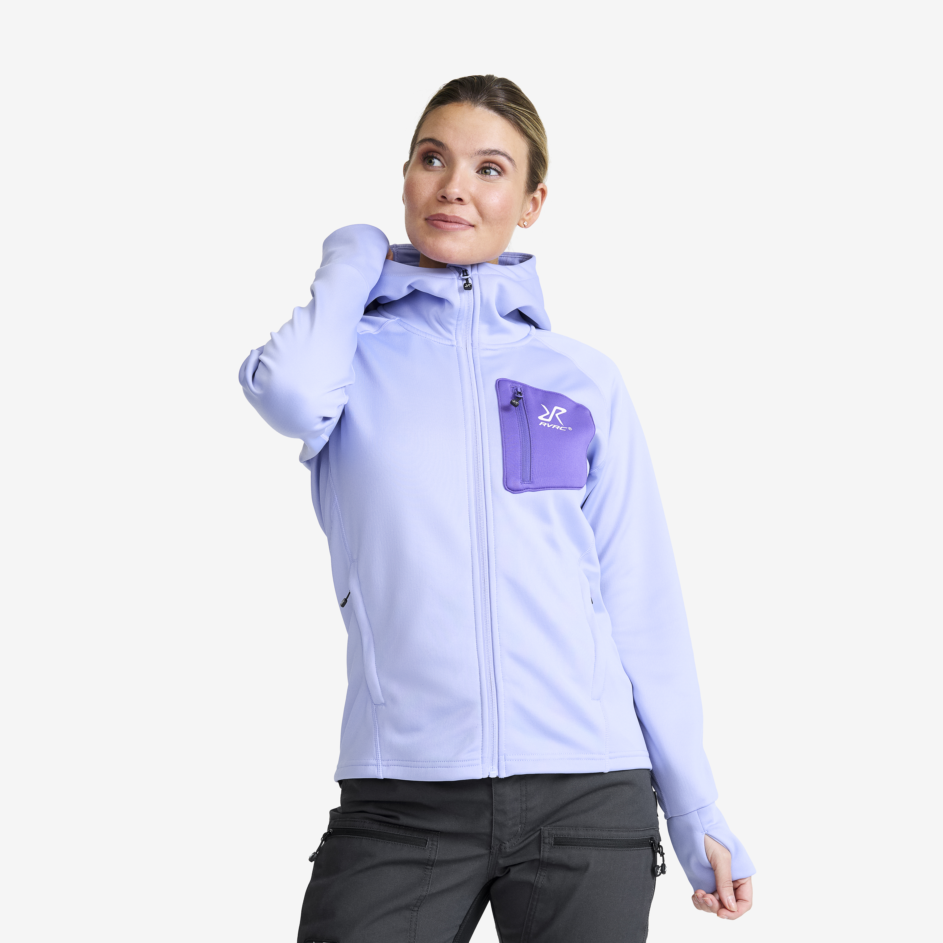 Evolution Stretch Fleece Hoodie Bright Lavender Naiset