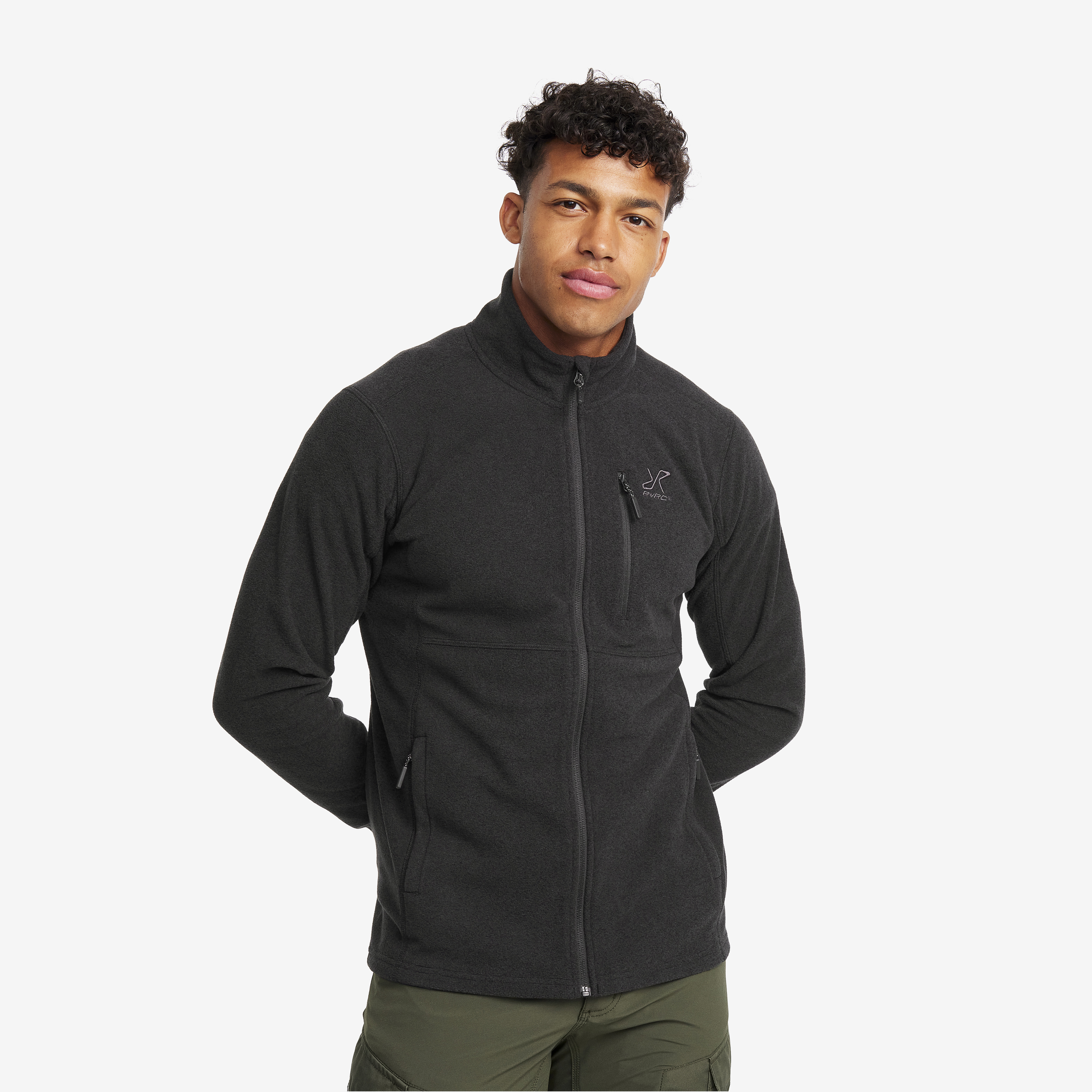 Essential Full-zip Fleece Black Heren