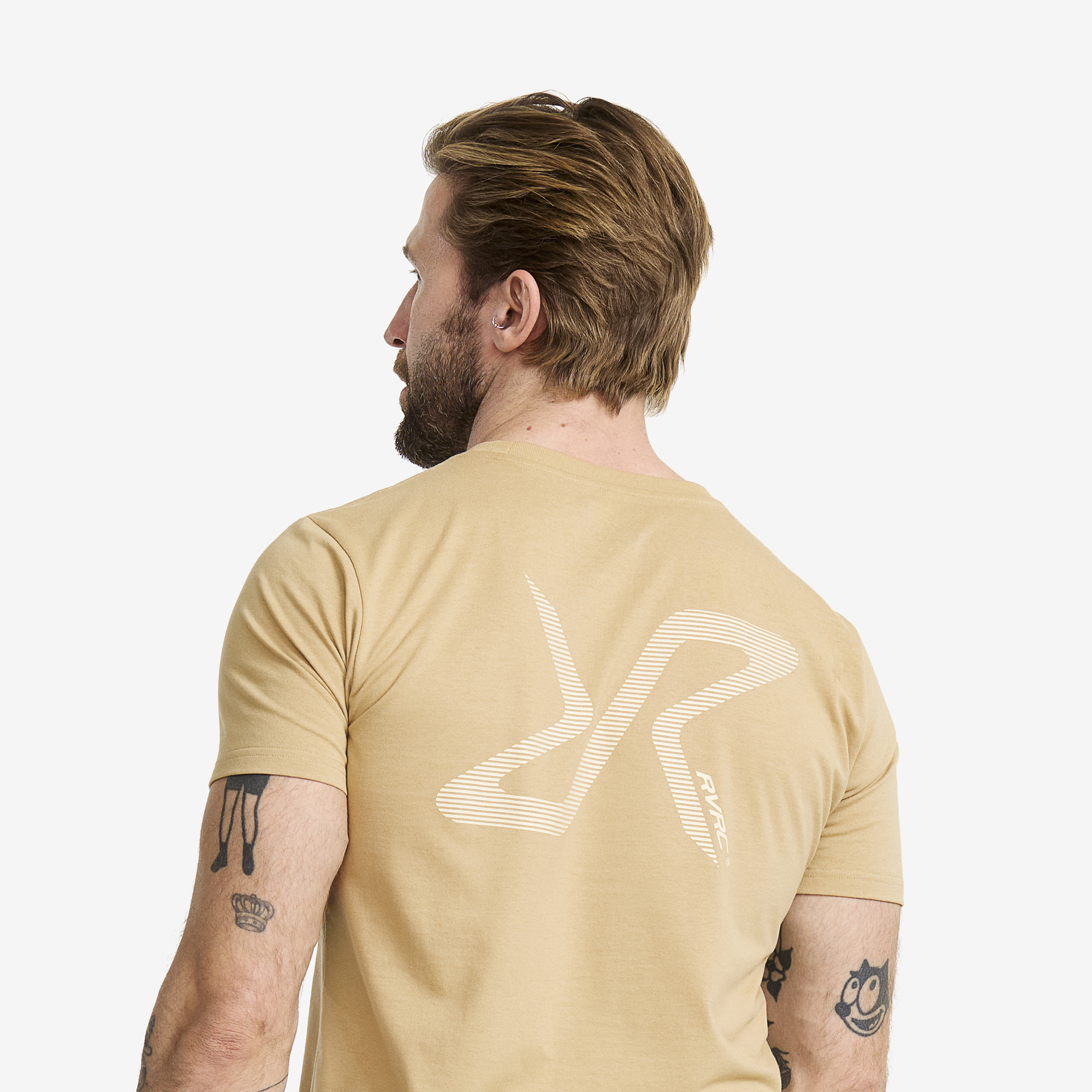 Easy Graphic Logo T-shirt Slim Fit Herre Safari Beige