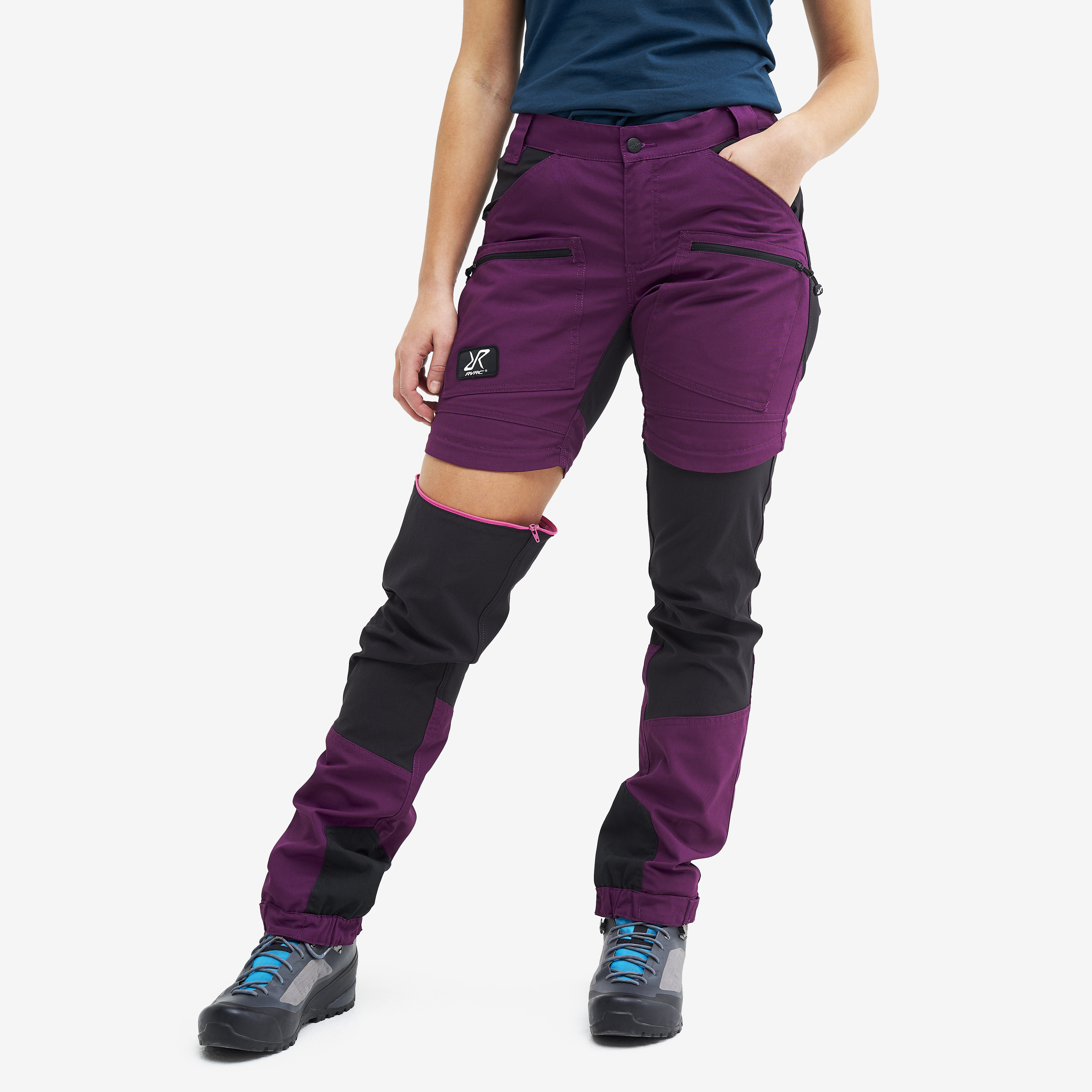 Nordwand Pro Zip-off hiking trousers for women in purple