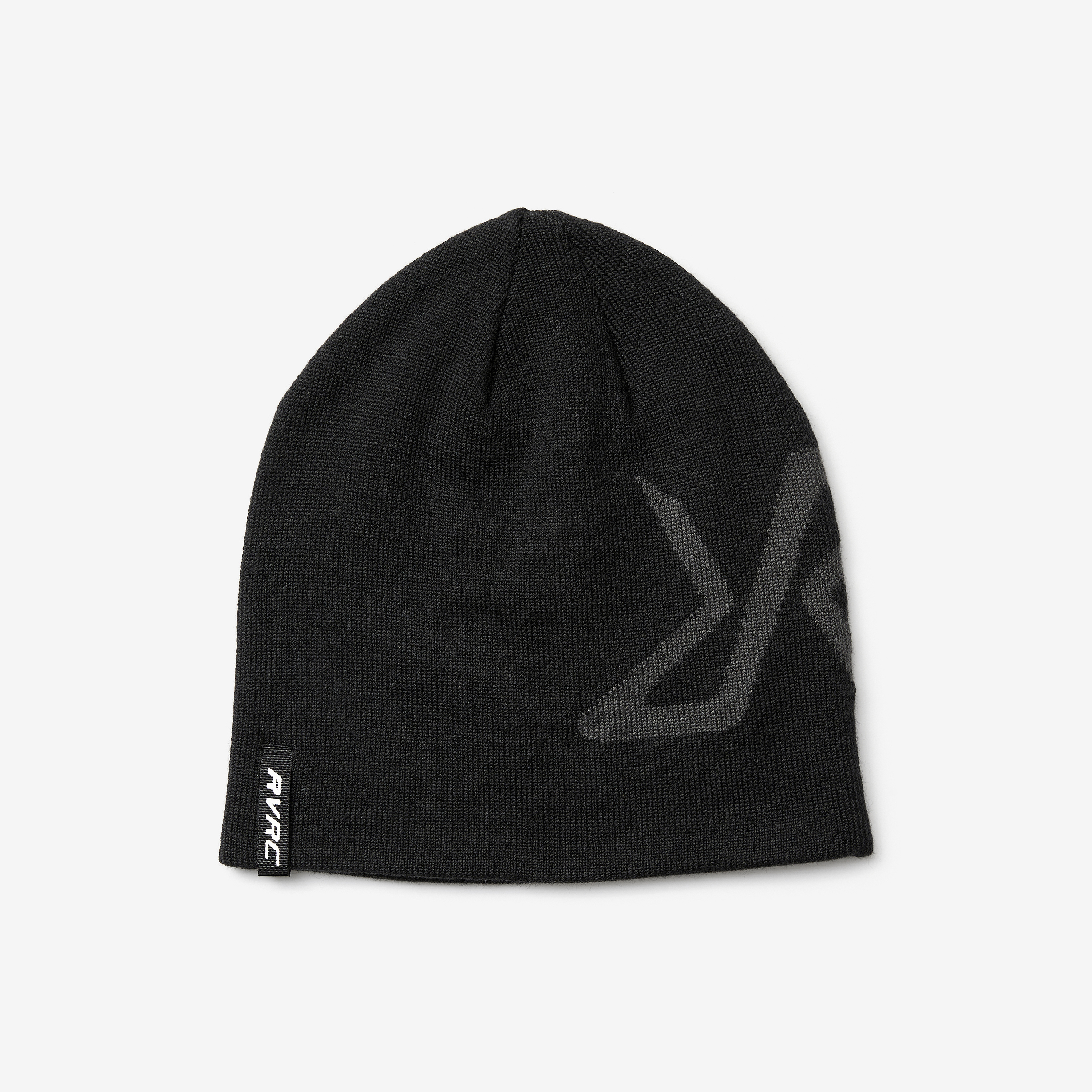 Merino Knitted Logo Beanie Black