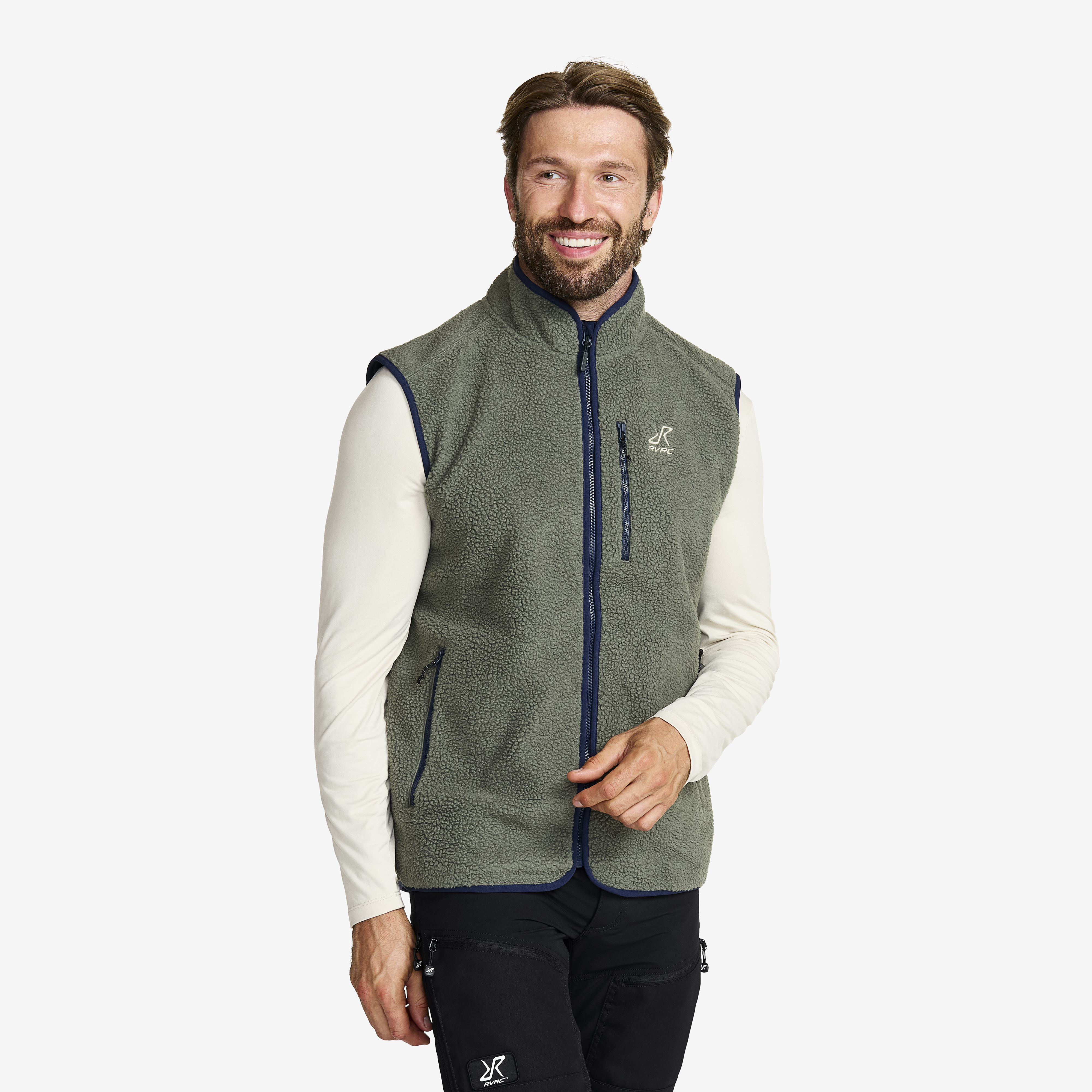 Canyon Full-zip Pile Fleece Vest Castor Gray/Navy Homme, 