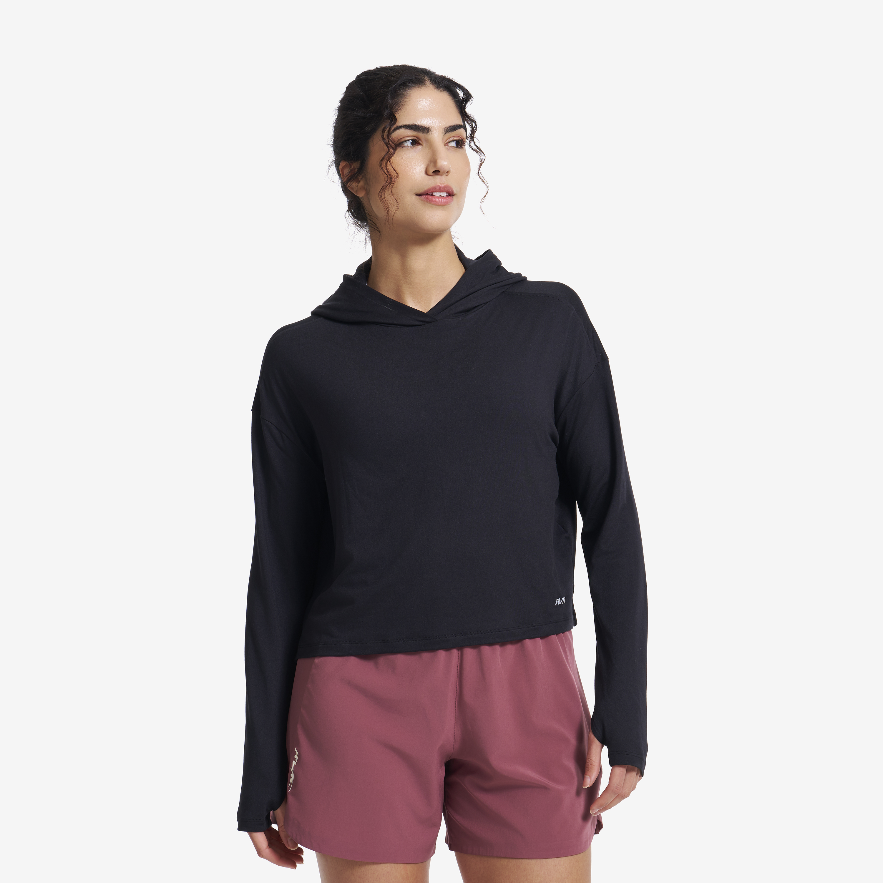 Impulse Active Cropped Hoodie Dam Black, :S