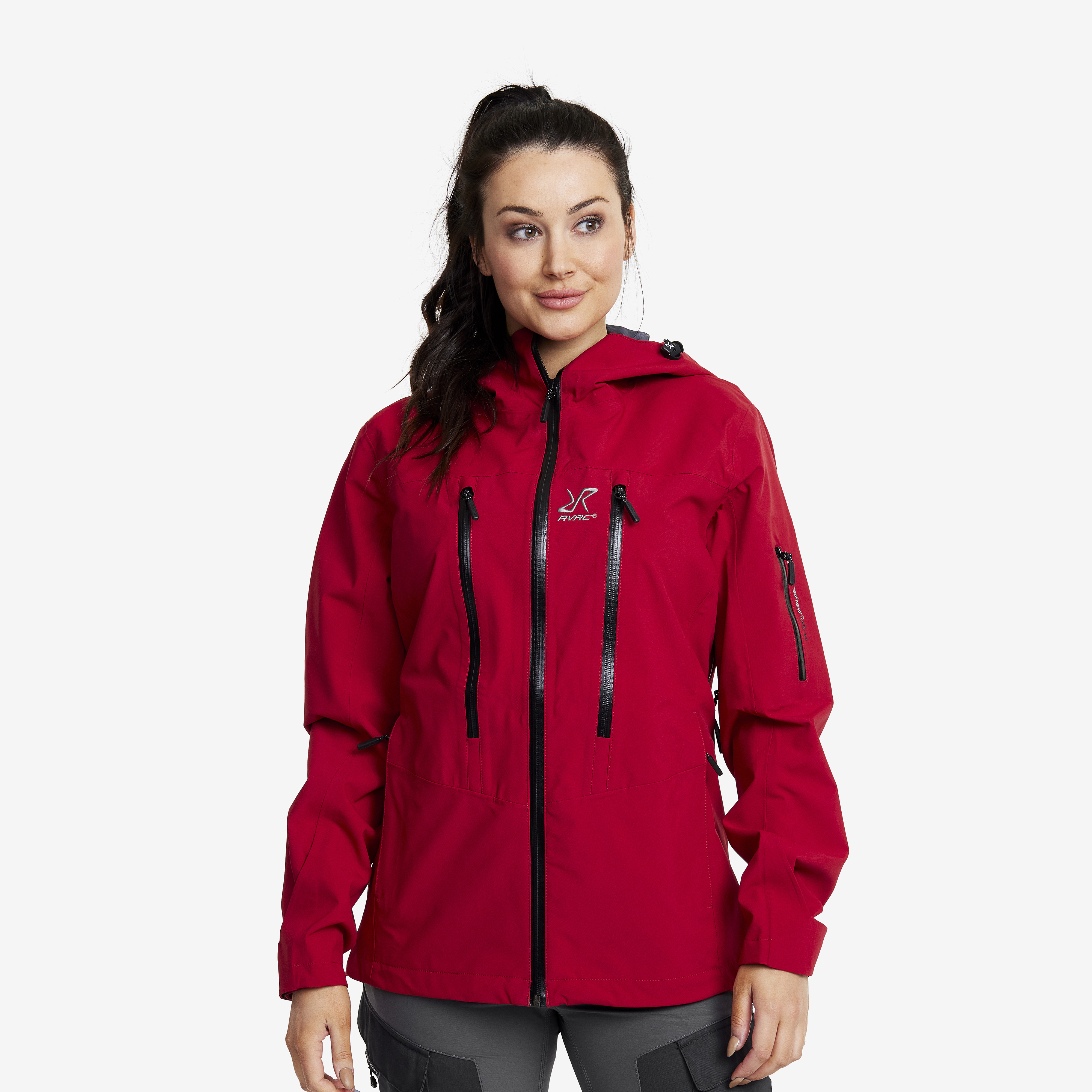 Whisper rain jacket for women in red