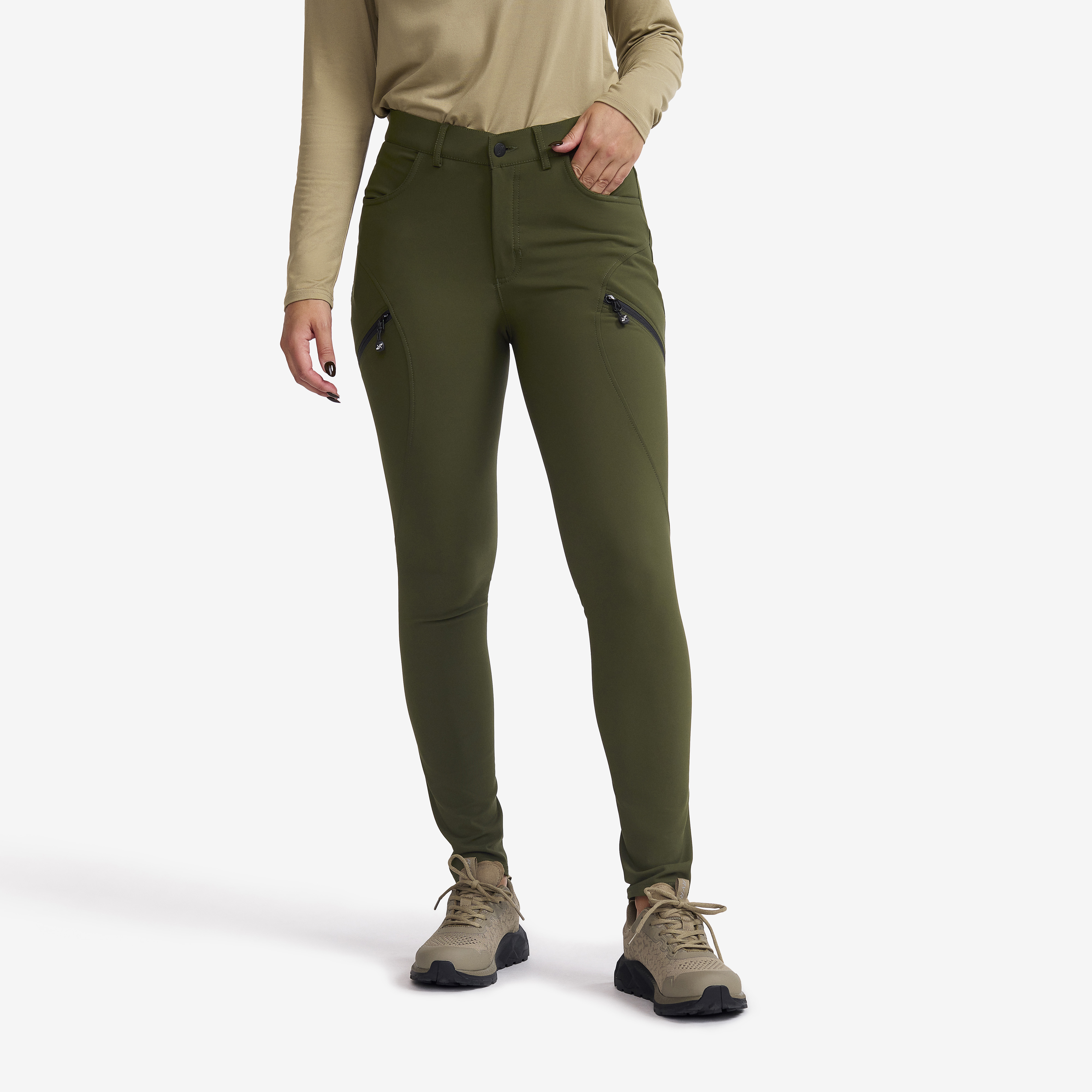 Outdoor Jeans, Bouncer Highwaist Jeans Dame Forest Night
