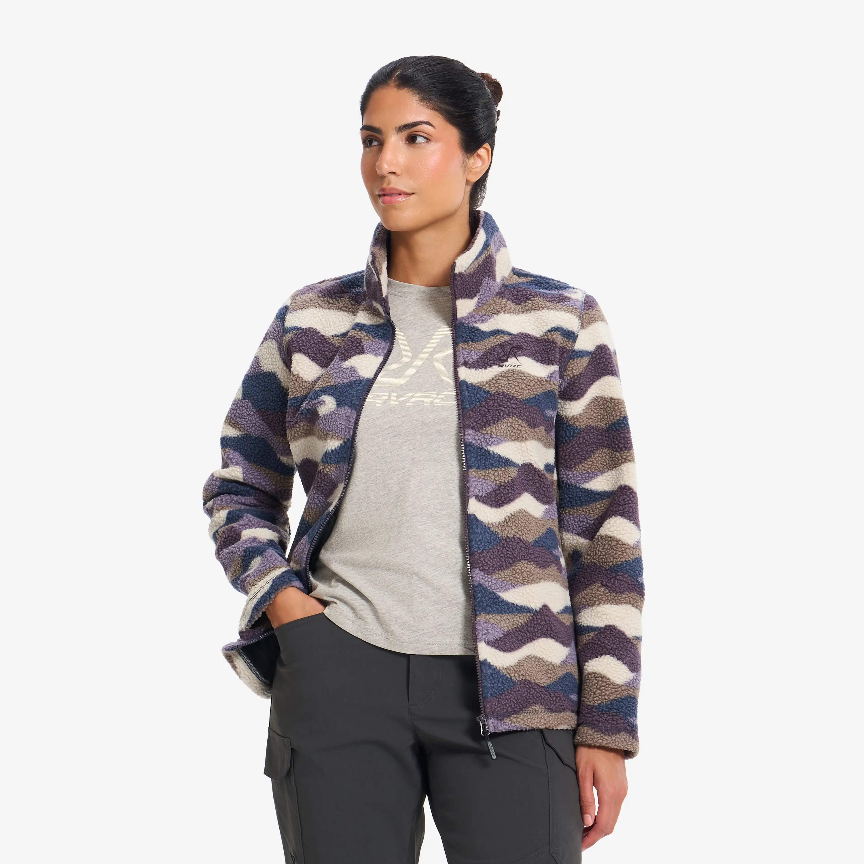 Moss Graphic Pile Fleece Jacket Peyote/Nightshade Women, 