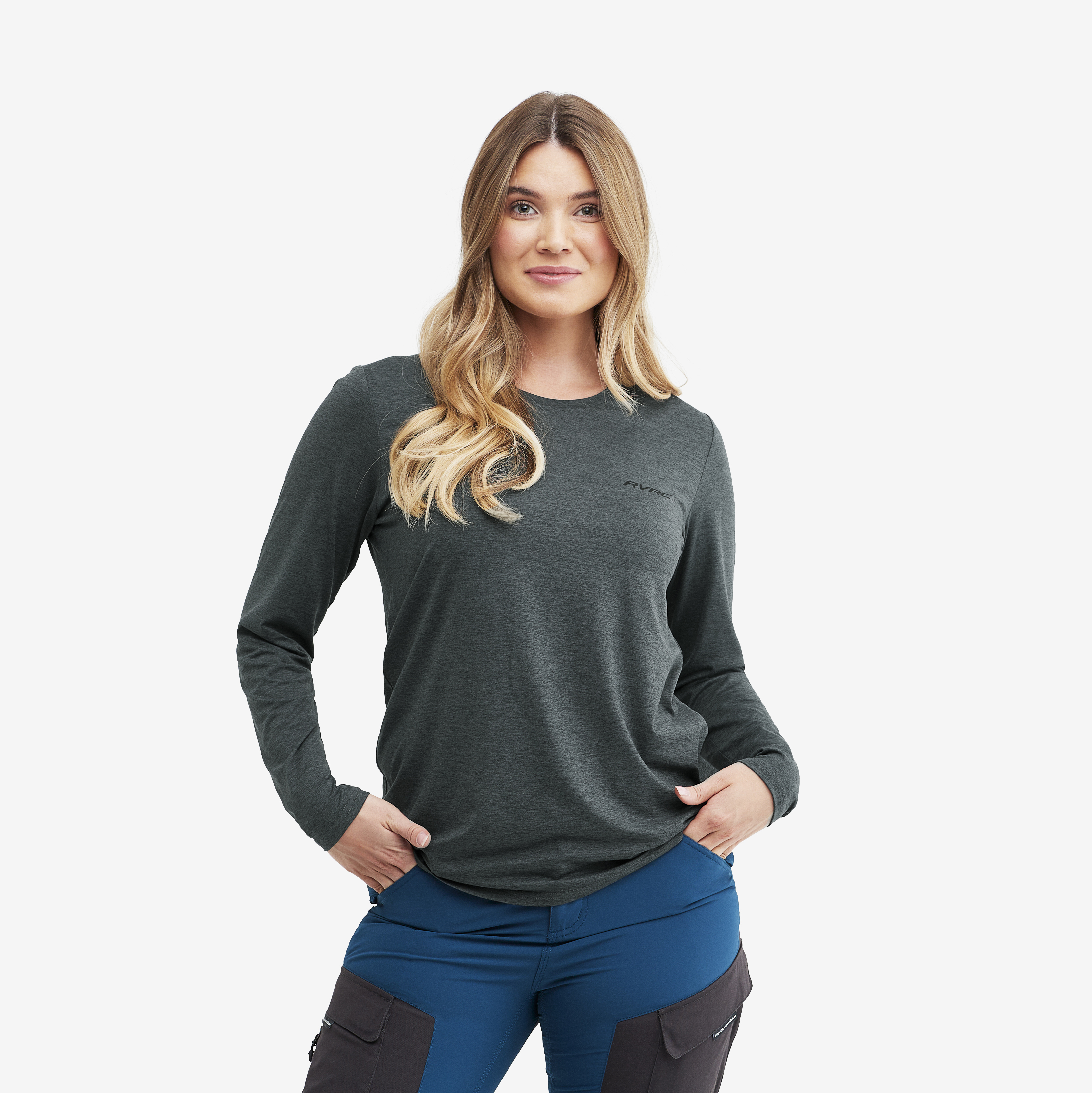 Vagabond Long Sleeve Tee – Dam – Anthracite Melange Storlek:2XL – Dam > Tröjor > Skjortor & Långärmade Tröjor