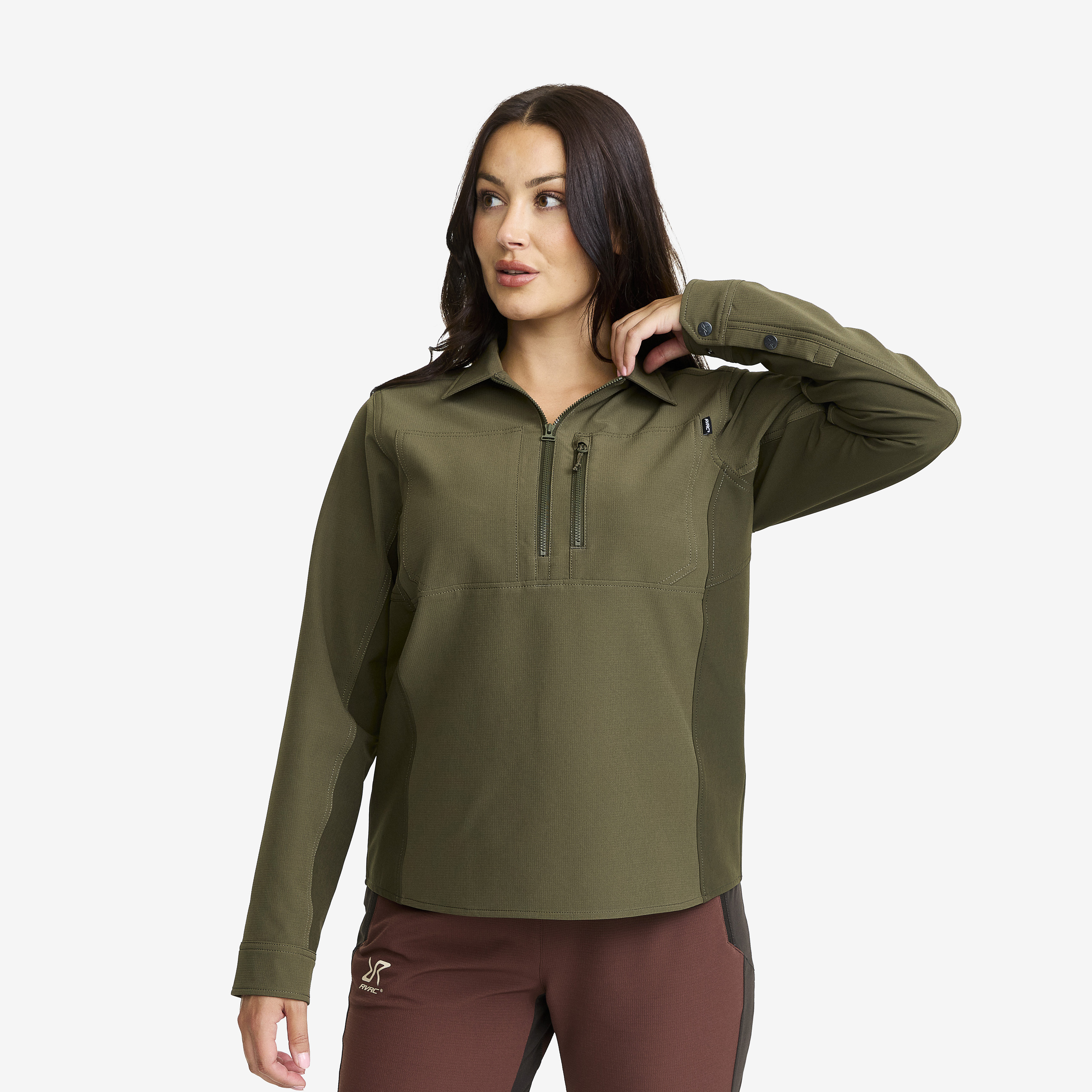 Ridge Half-zip Trek Shirt Naiset Grape Leaf/Forest Night Koko:2XL – > Paidat > Flanellipaidat & Pitkähihaiset Paidat