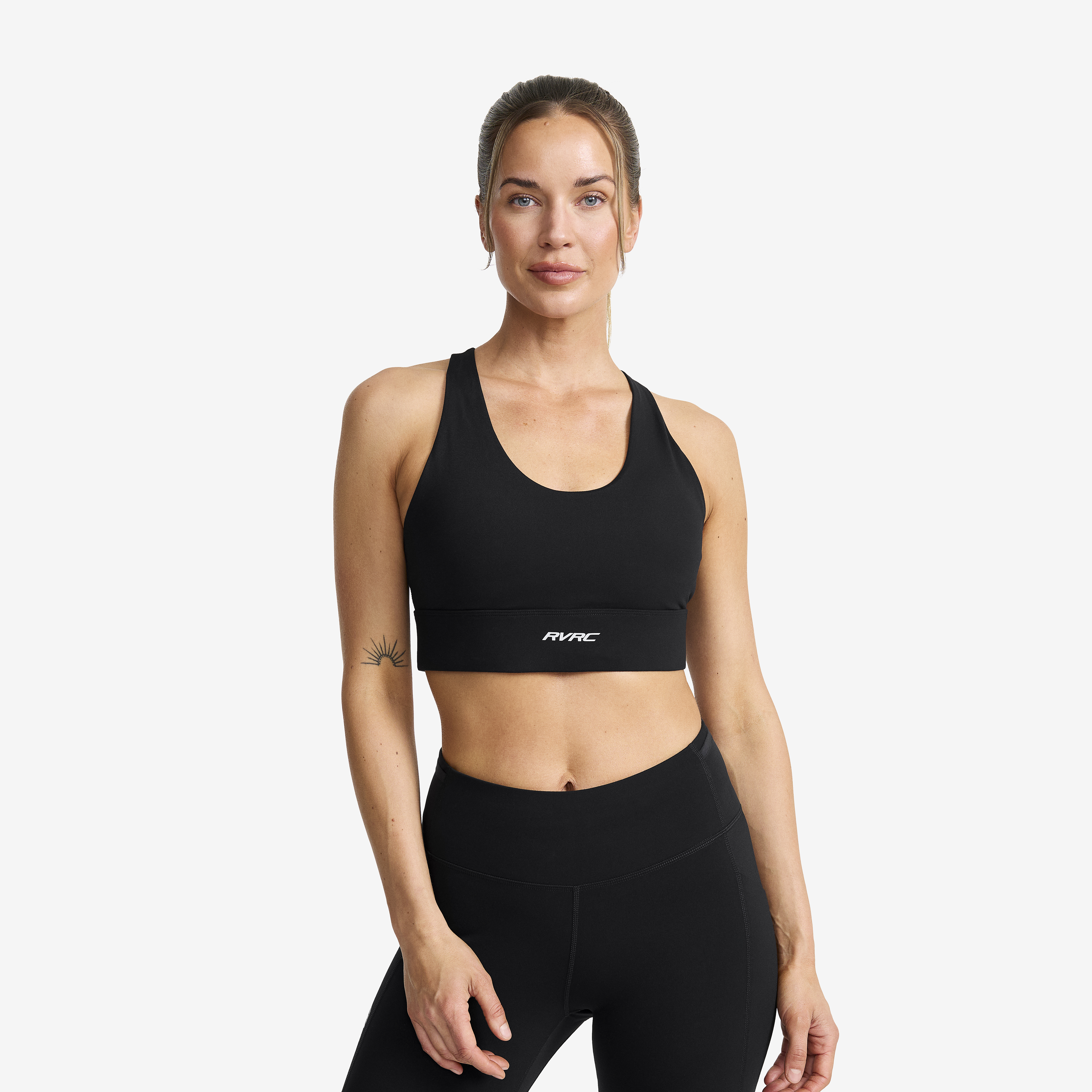 Rapid V Longline Medium Sports Bra Black Women, 