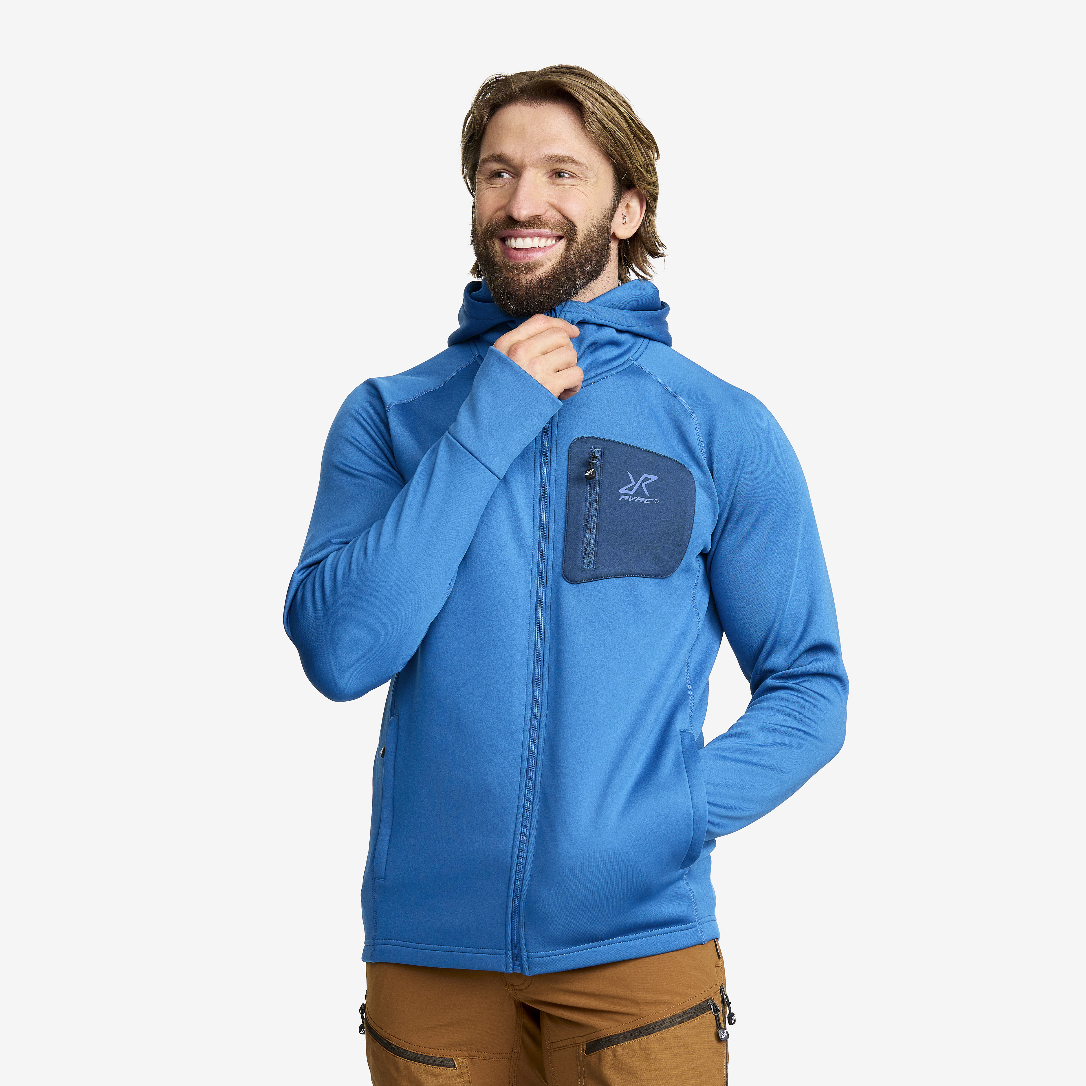 Evolution Stretch Fleece Hoodie Herr Classic Blue, :M