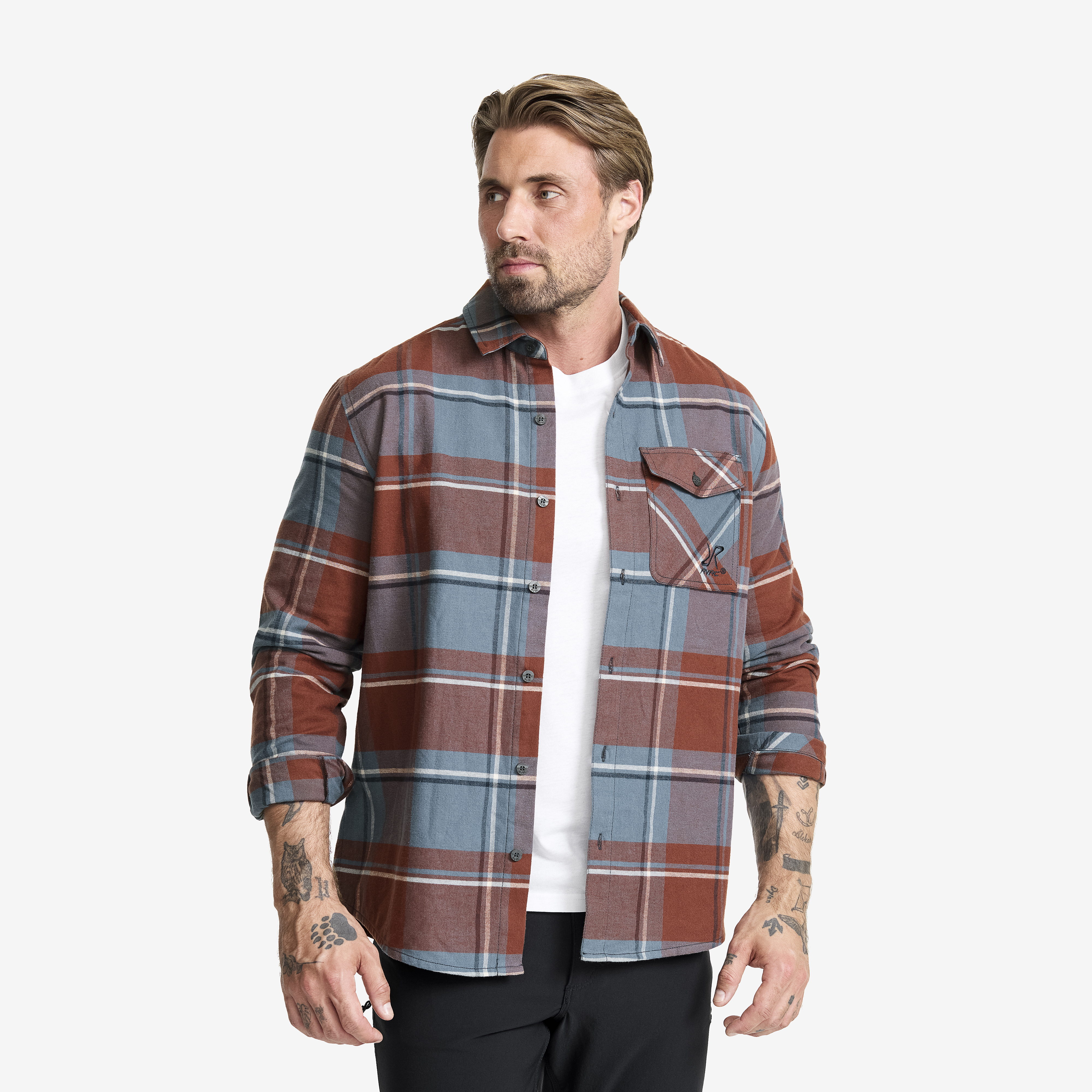 Nevada Flannel Shirt Herr Rusty Walnut/Stormy Weather, :M