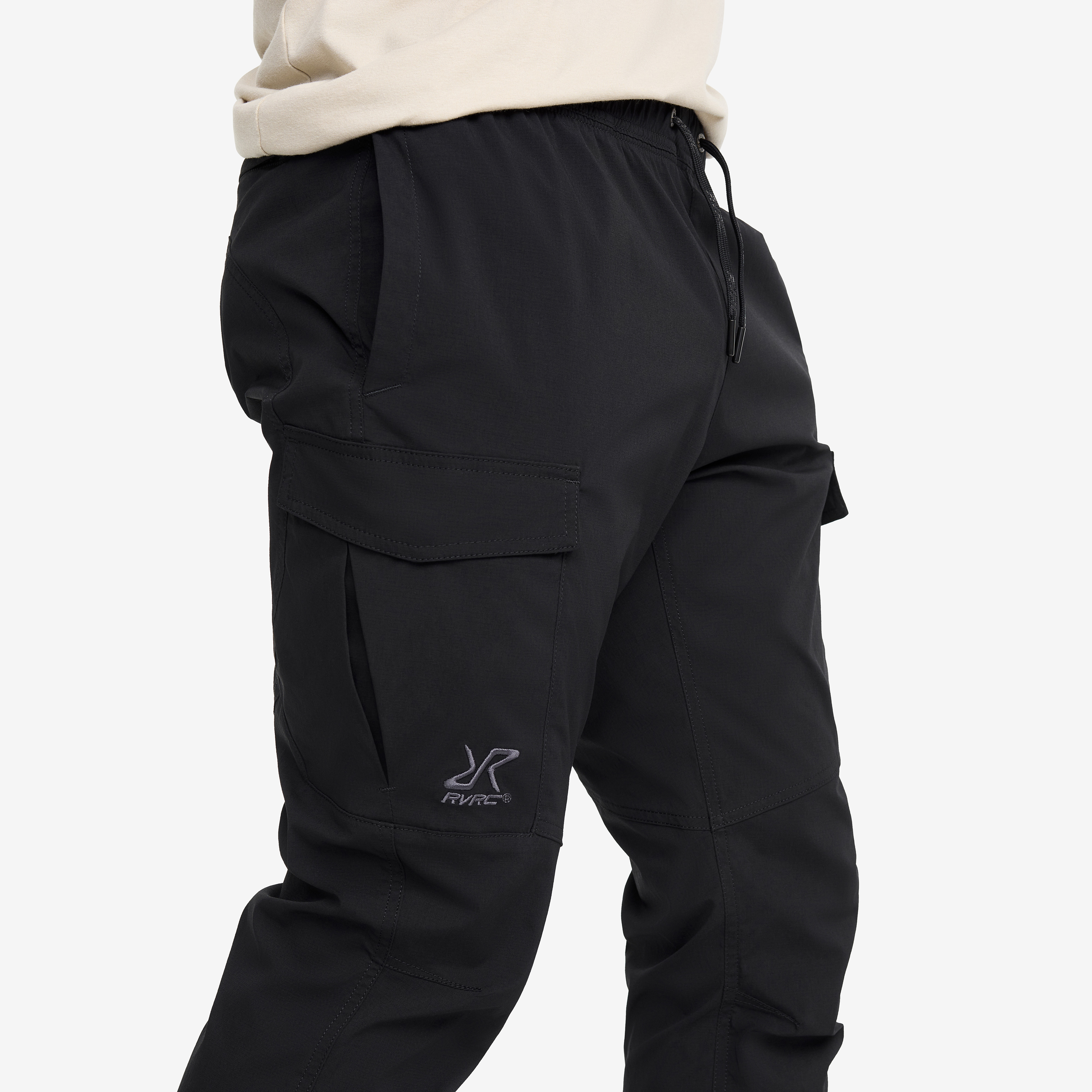 Classic Black Cargo Pants for Men - Size 2XL
