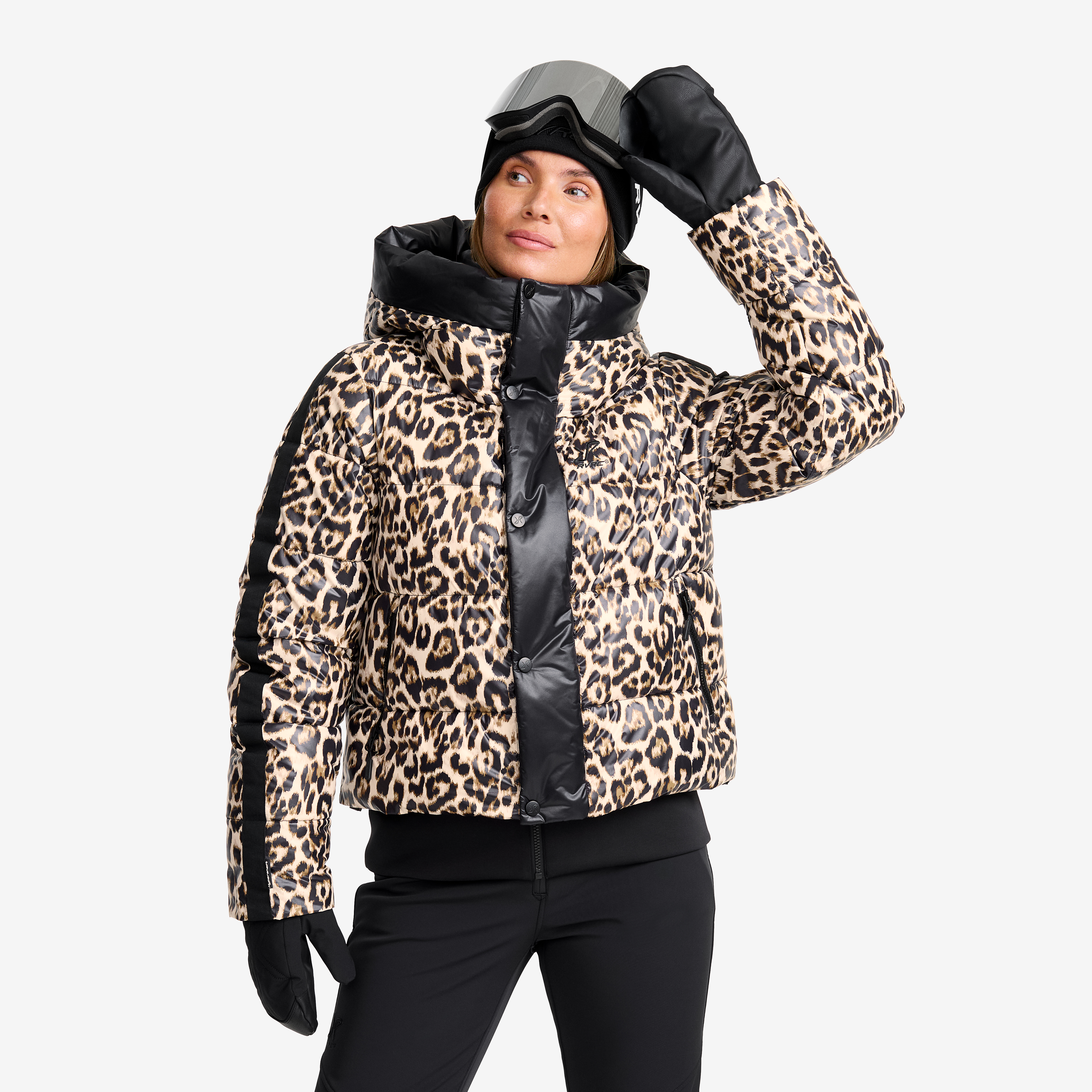 Raise Puffer Ski Jacket Black/Dijon Femme, 