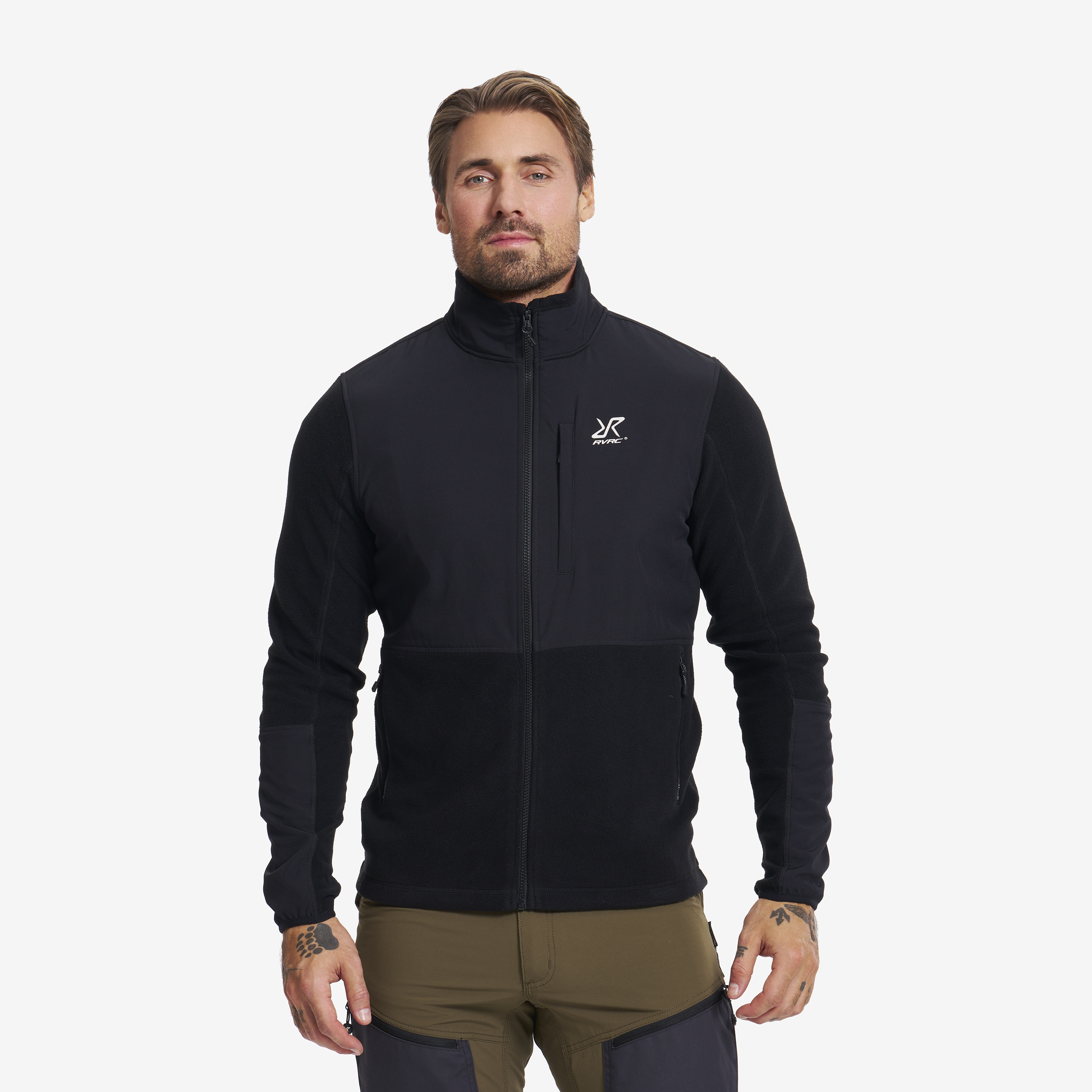 River Hybrid Fleece Jacket Black Homme, 