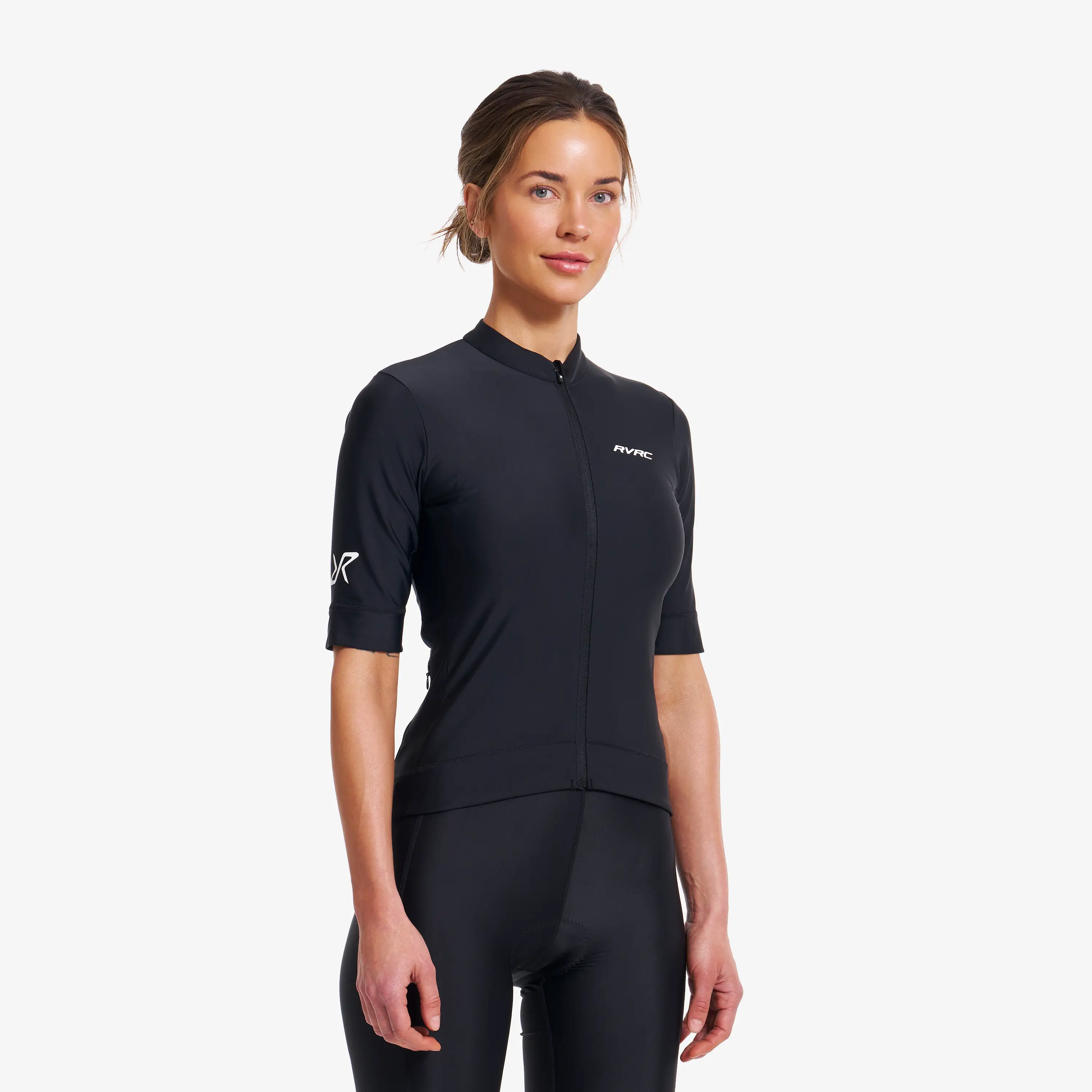 Velo Full-zip Cycling Jersey Dame Black