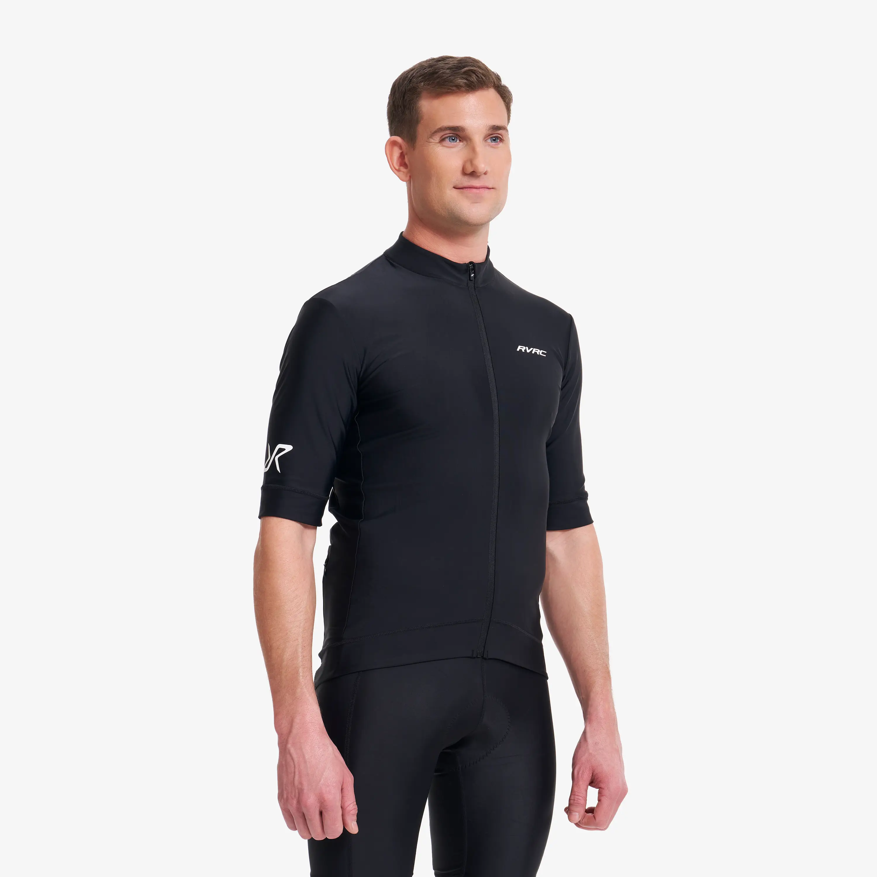 Velo Full-zip Cycling Jersey Herre Black