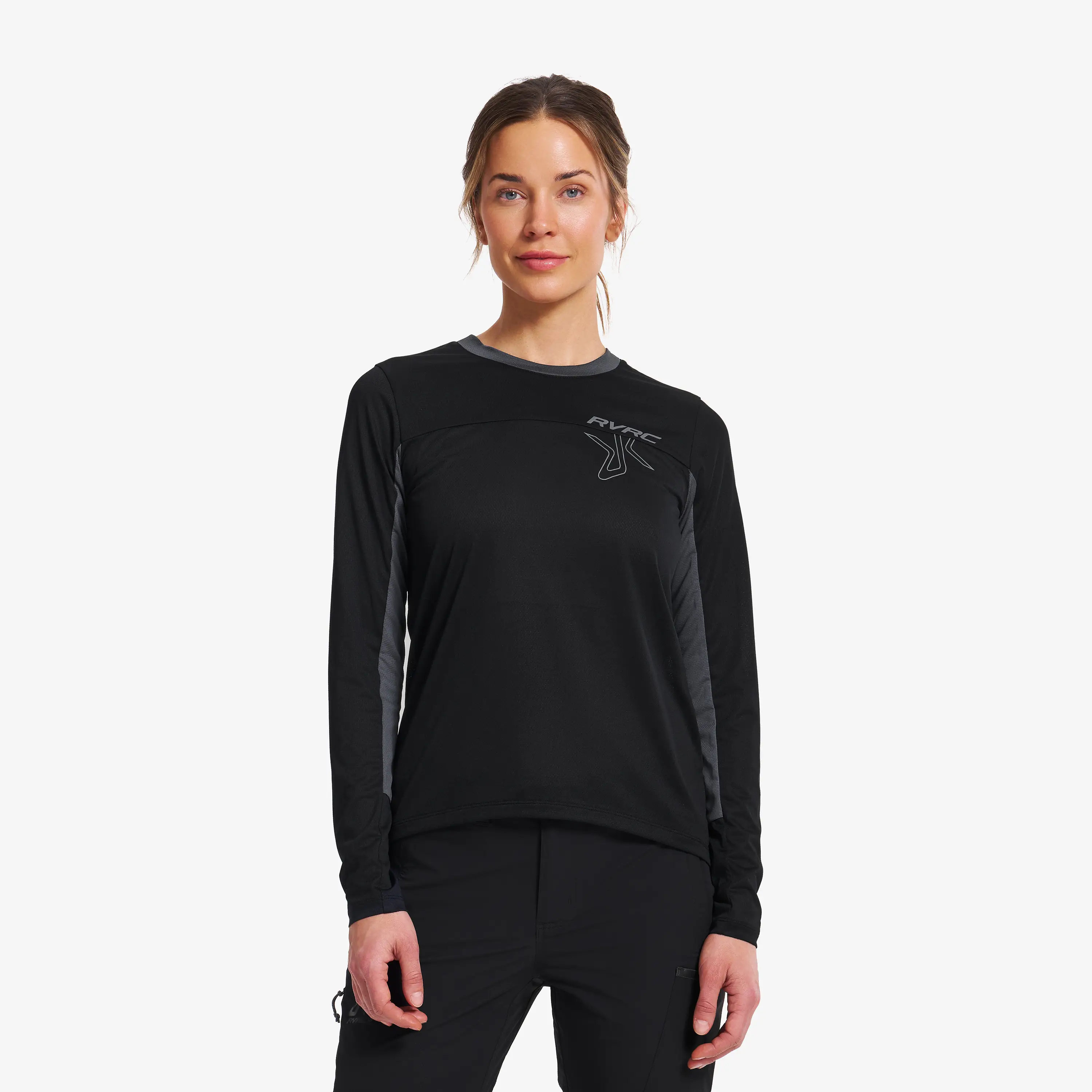 Shred Long-sleeved MTB Jersey Black/Turbulence Blue Damen, 