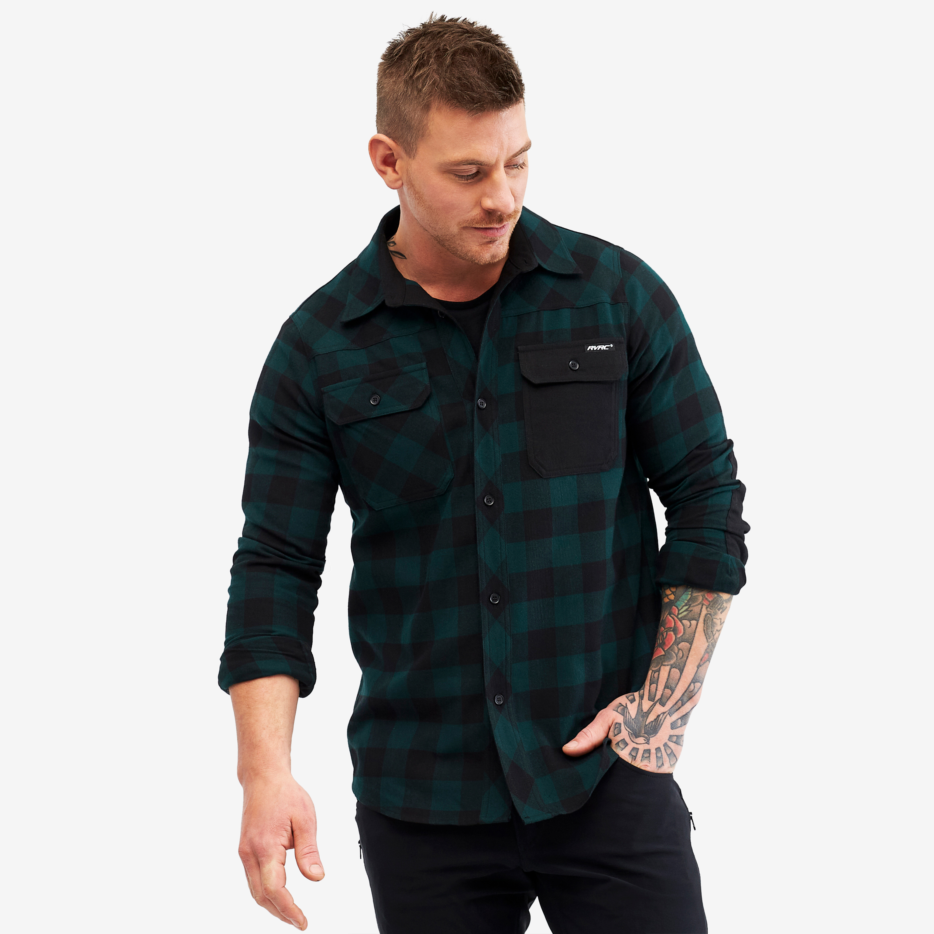 Campfire Shirt Miehet Black/Deep Teal Koko:3XL – Miehet > Paidat > Flanellipaidat & Pitkähihaiset Paidat