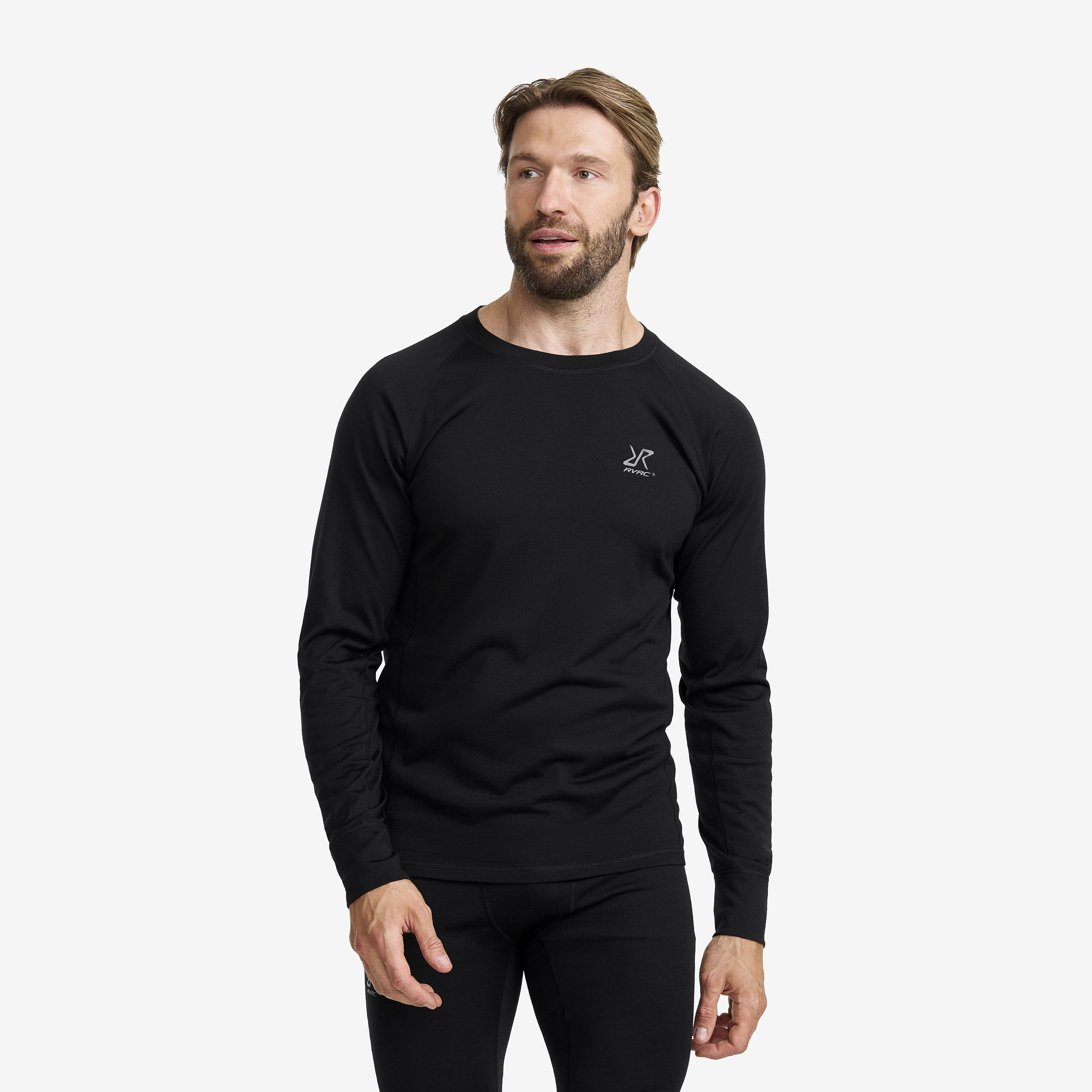 Route Merino Light Base Layer Top Herr Black, :M