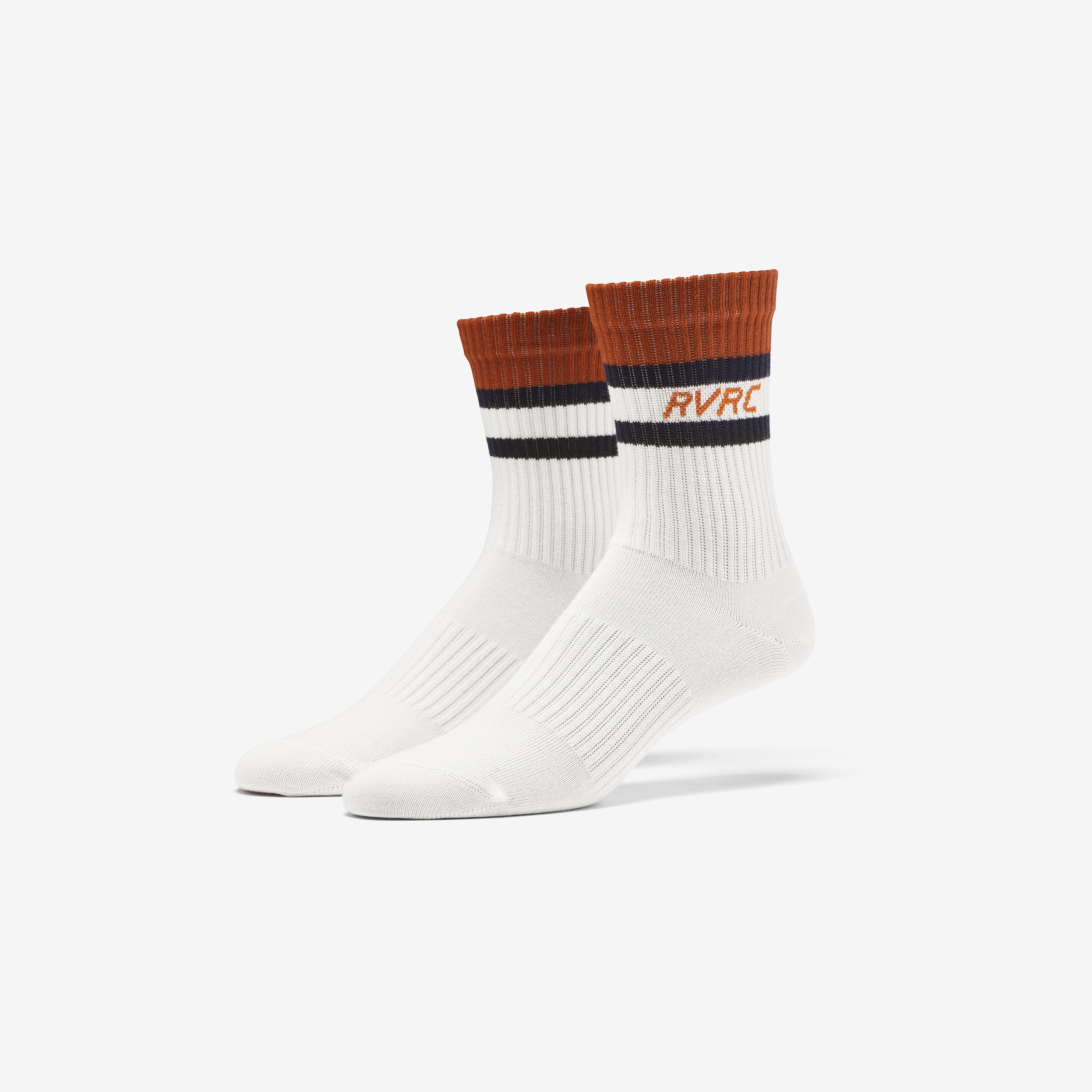 Daily Striped Socks Navy/Terracotta Brown,