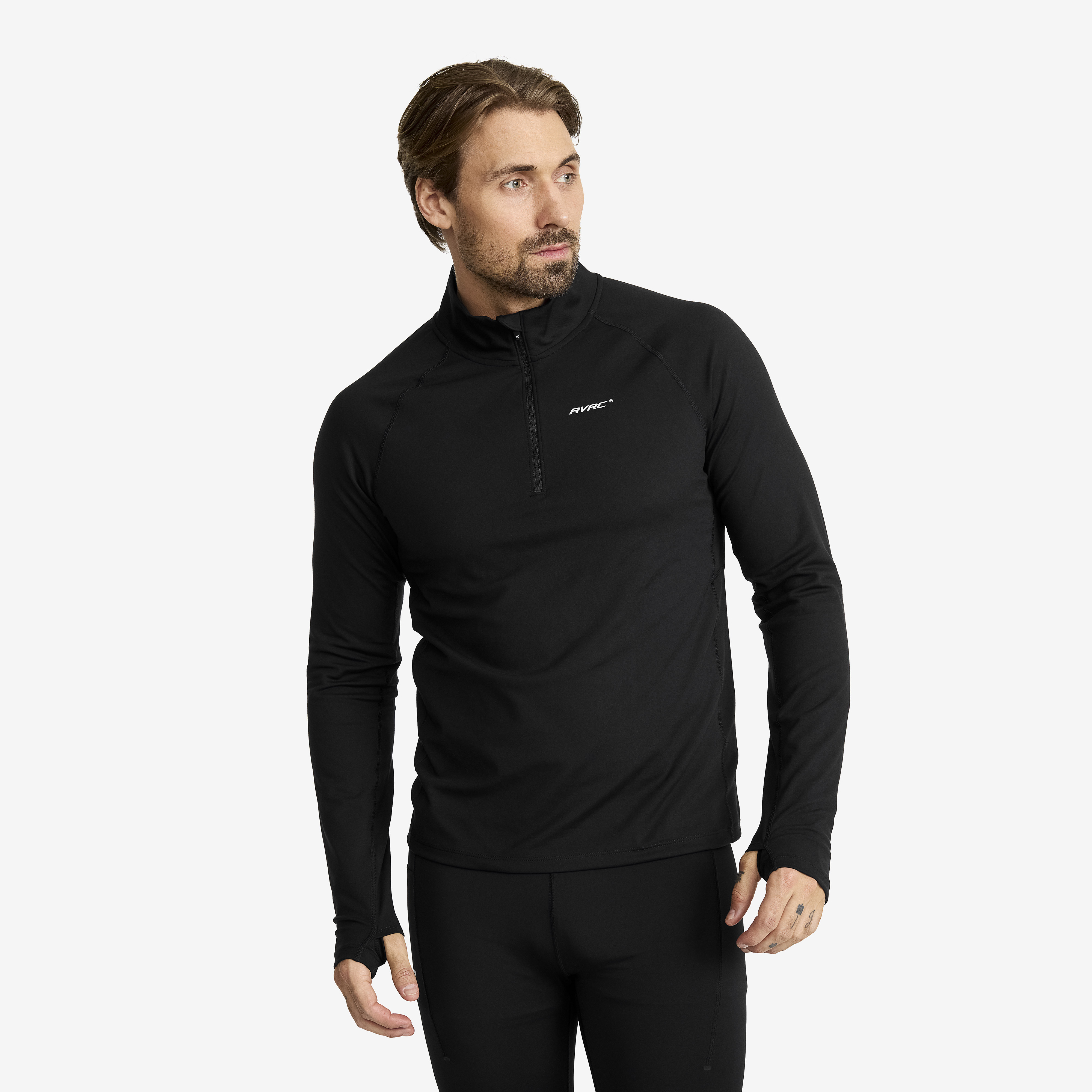Prep Half-zip Top Herre Black/White