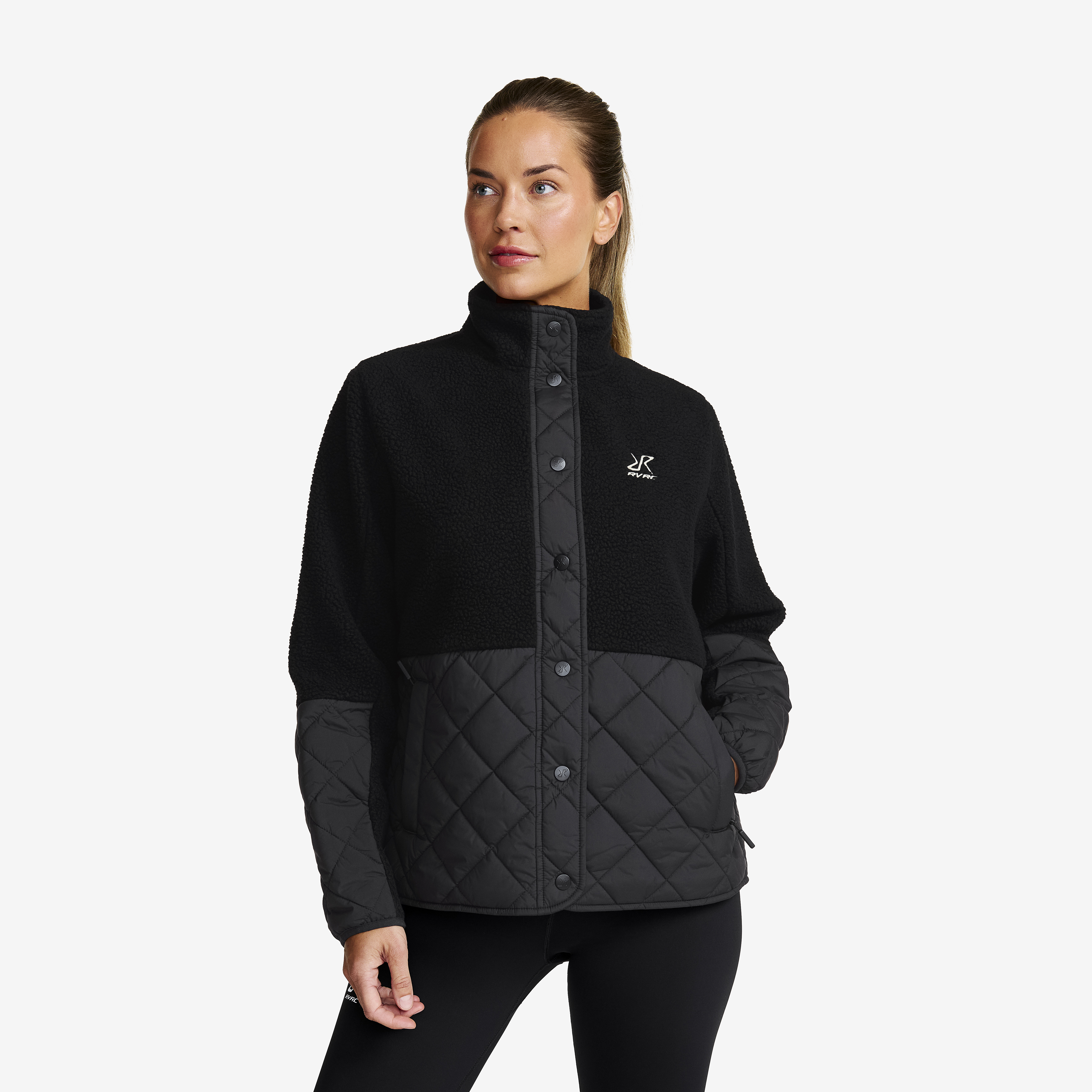 Canyon Hybrid Pile Fleece Black Dam,