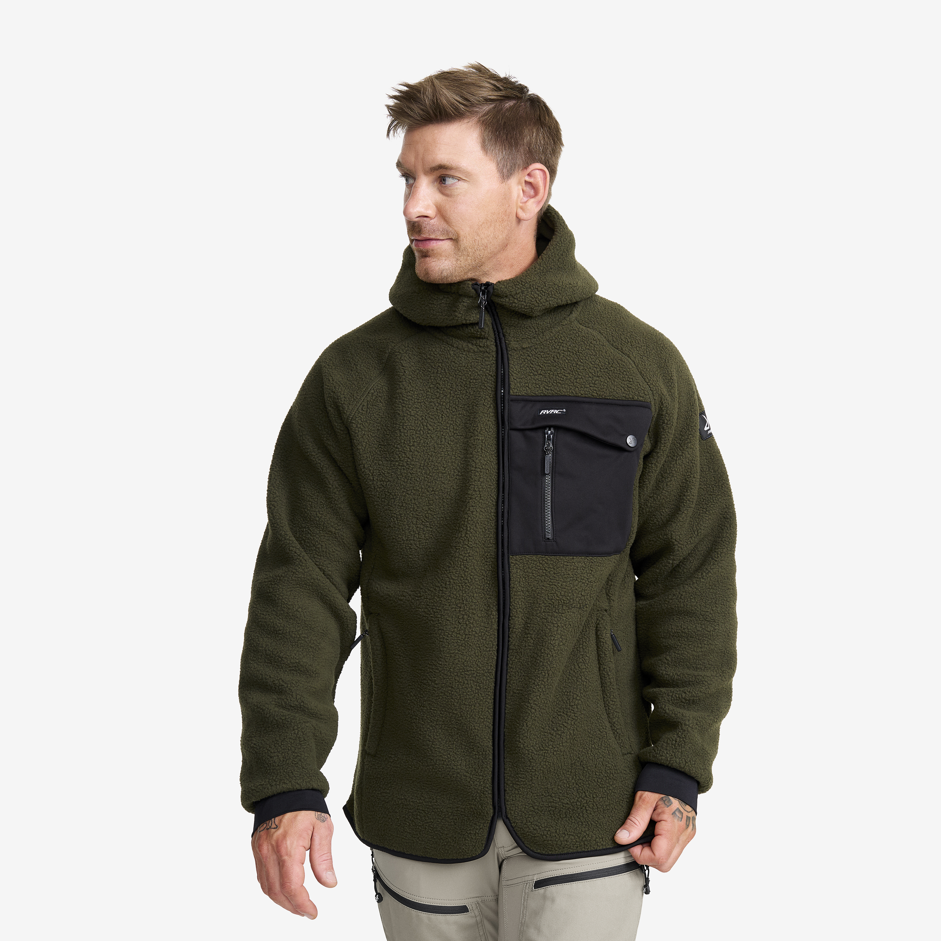 Sherpa Hoodie Herr Forest Night, :XS