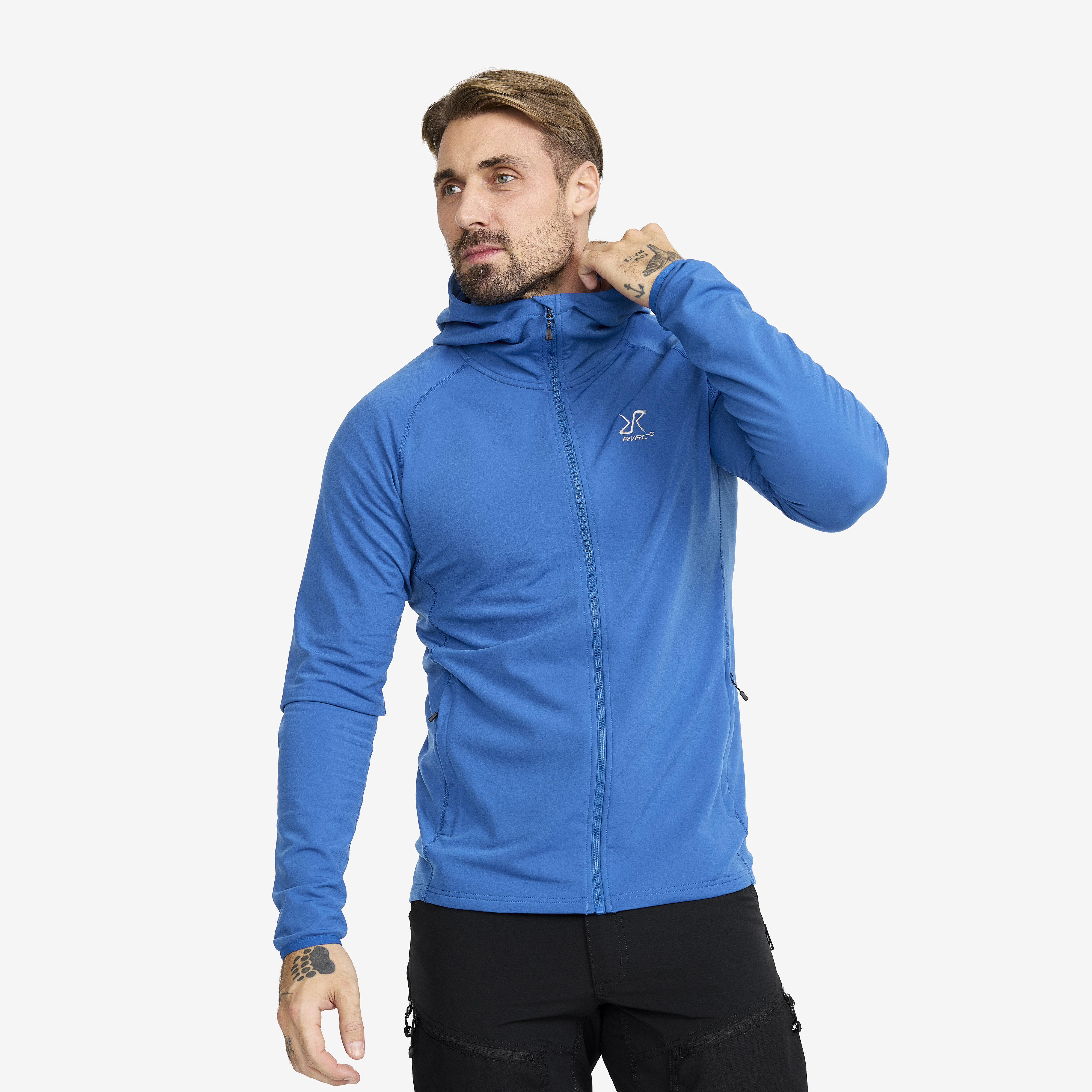 Evolution Light Stretch Fleece Hoodie Classic Blue Heren,