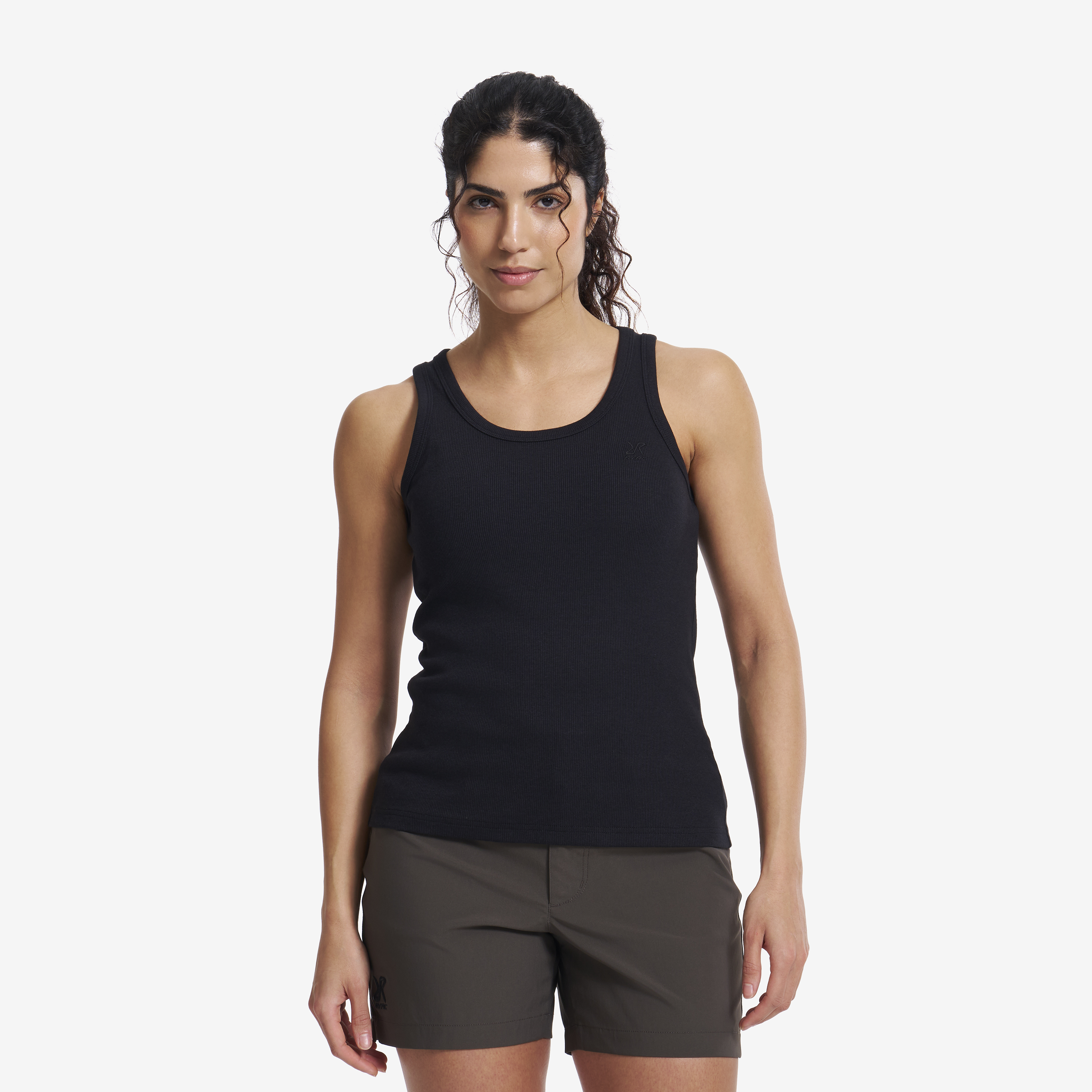 Birch Ribbed Tank Top Dame Black