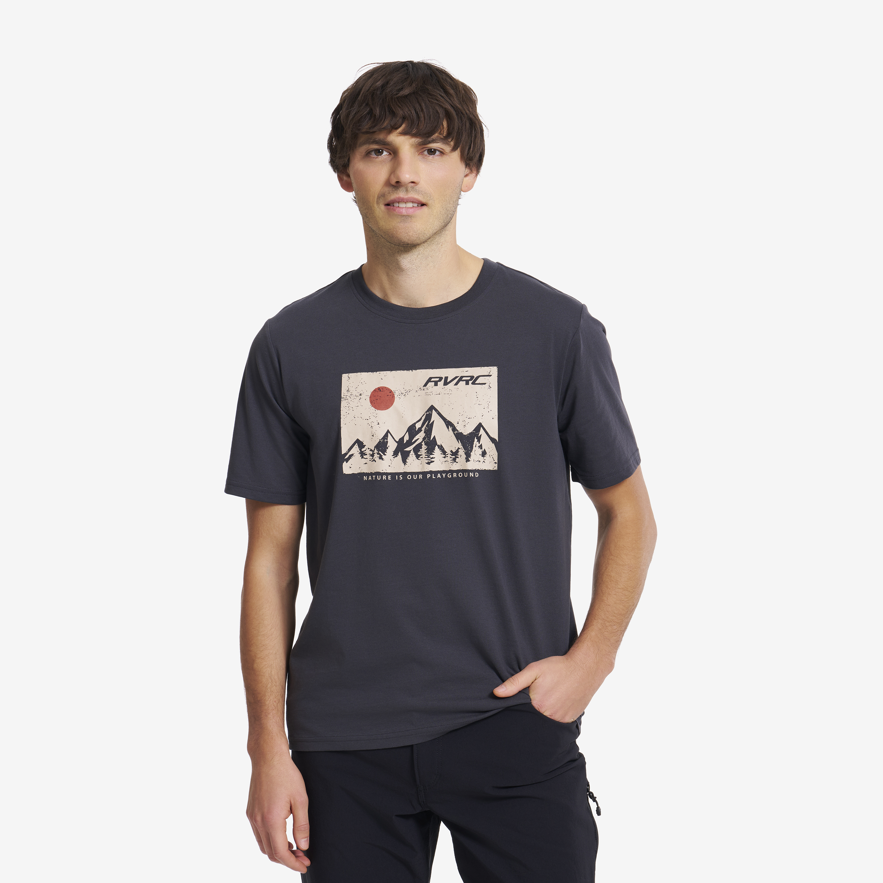 Easy Graphic T-shirt Anthracite Herr, 