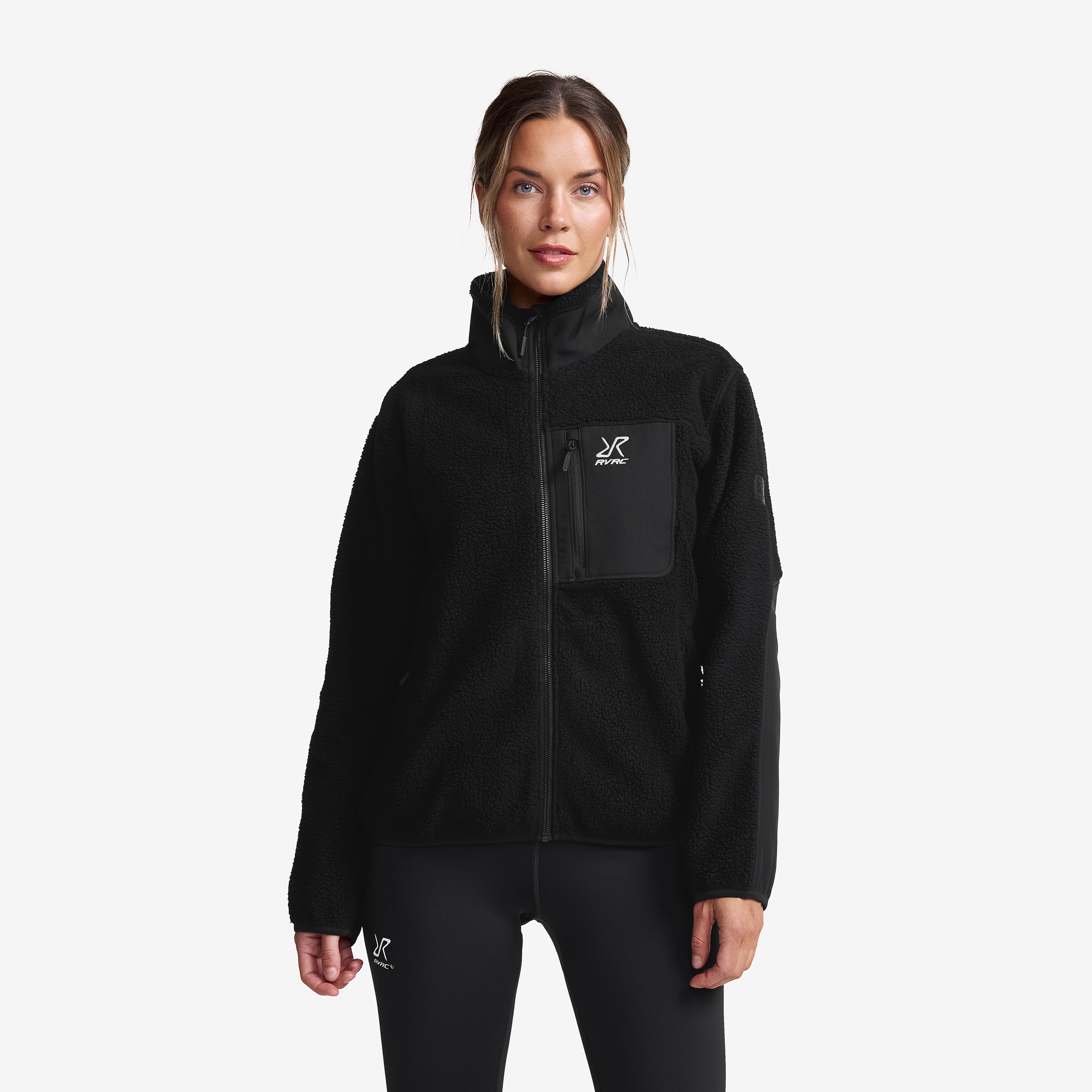 High Pile Fleece Jacket Black Damen, 