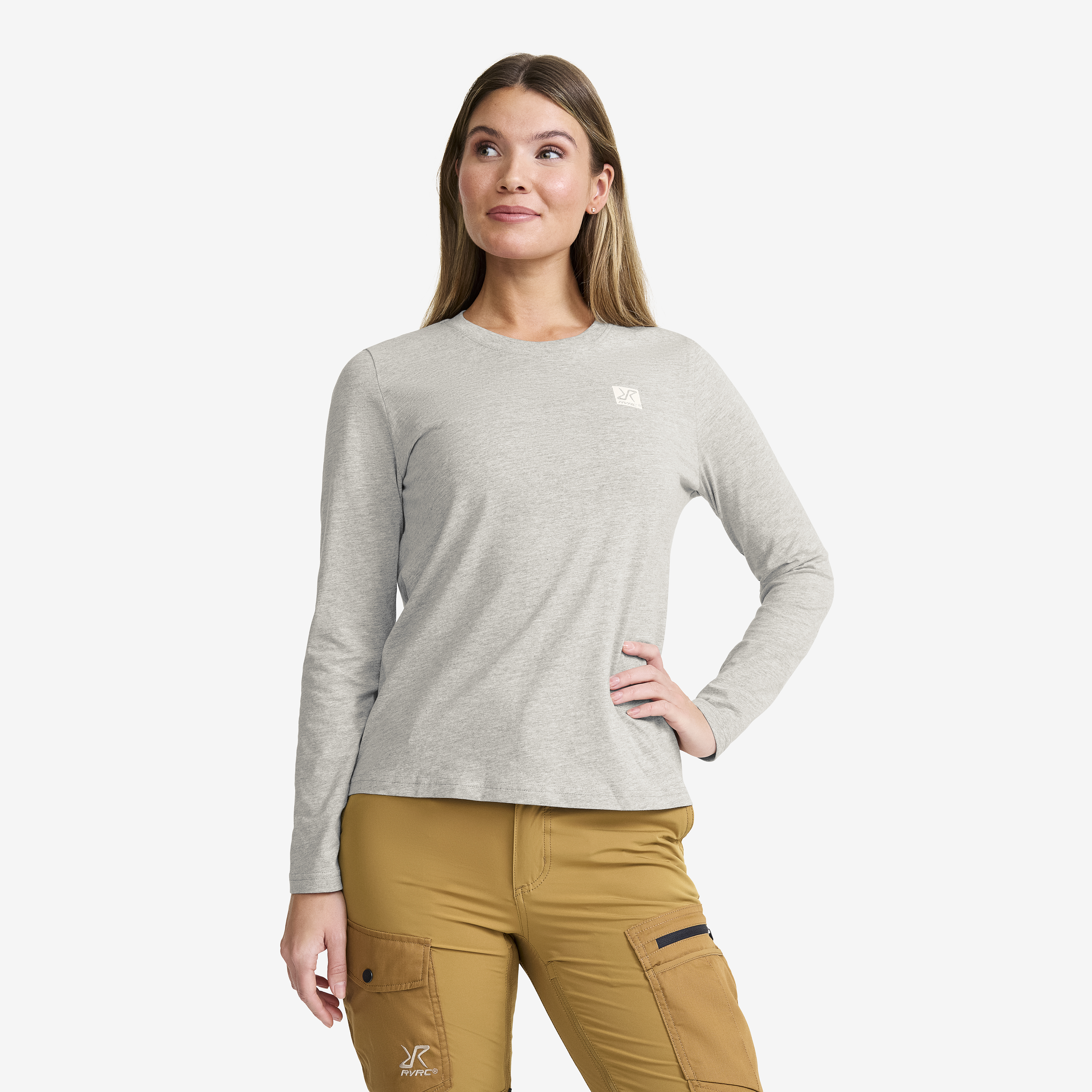 Easy Long-sleeved T-shirt Grey Melange Femme