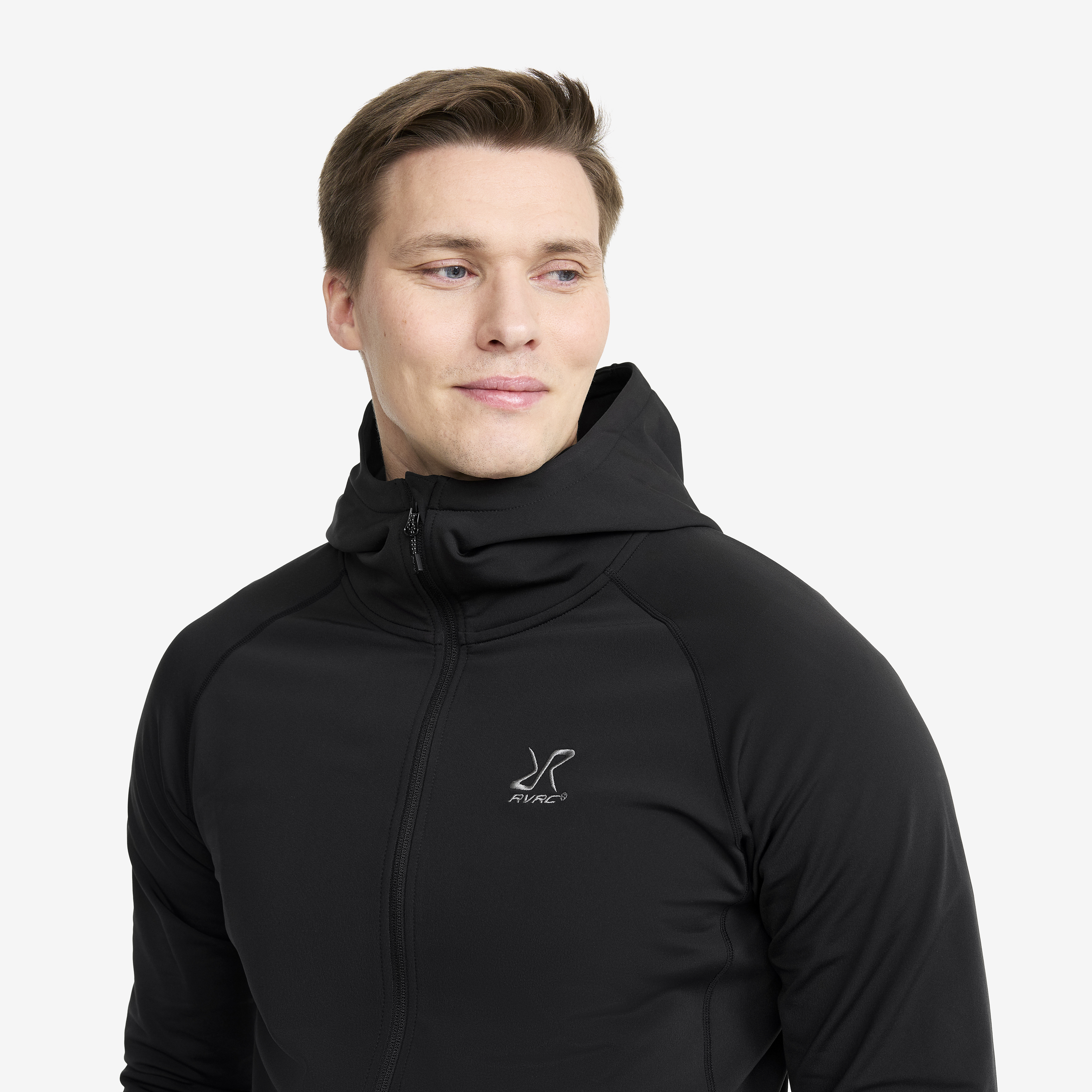 Evolution Light Stretch Fleece Hoodie Men Black | RevolutionRace
