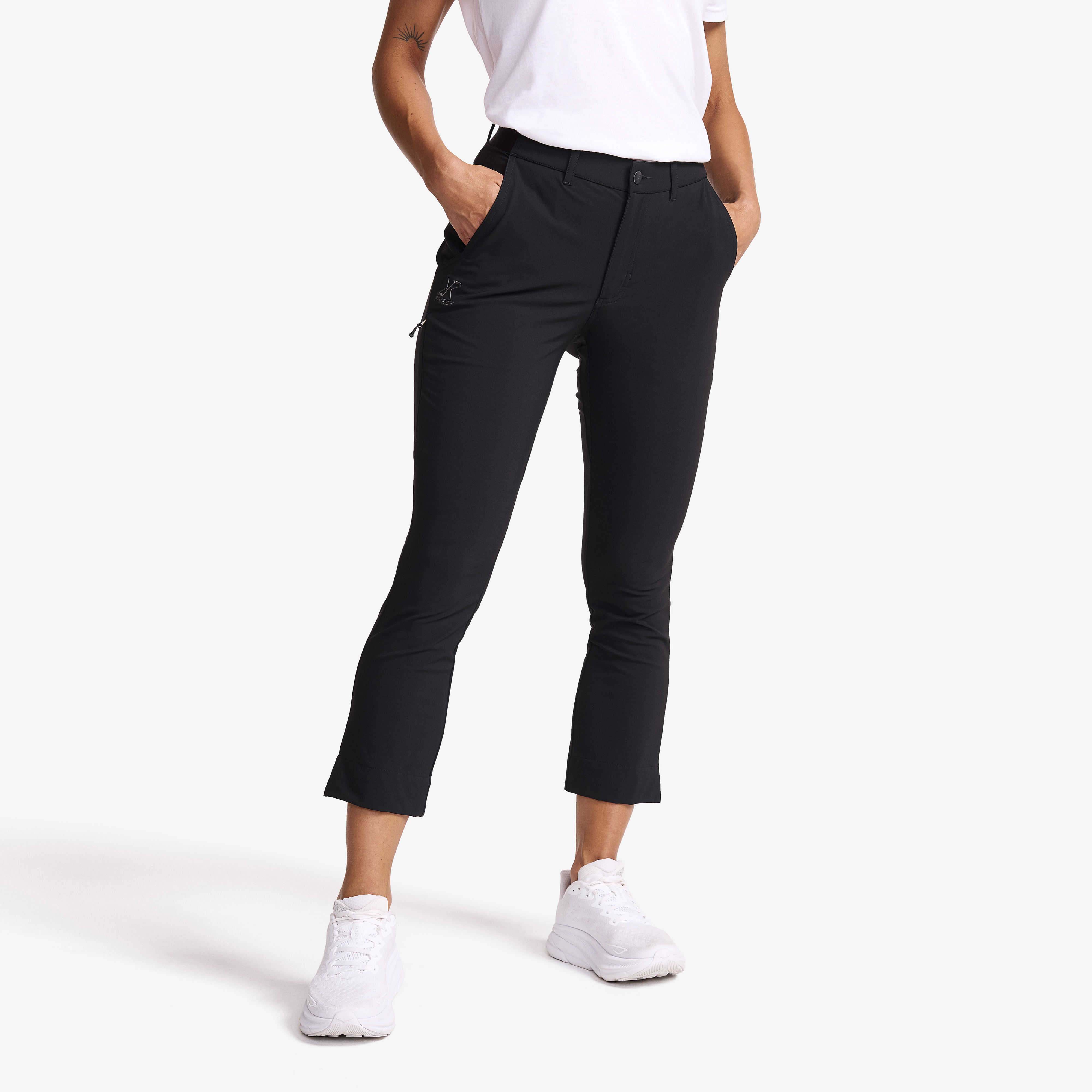 Variety High-waist Cropped Pants Dame Black, Størrelse:3XL - Outdoor Jeans