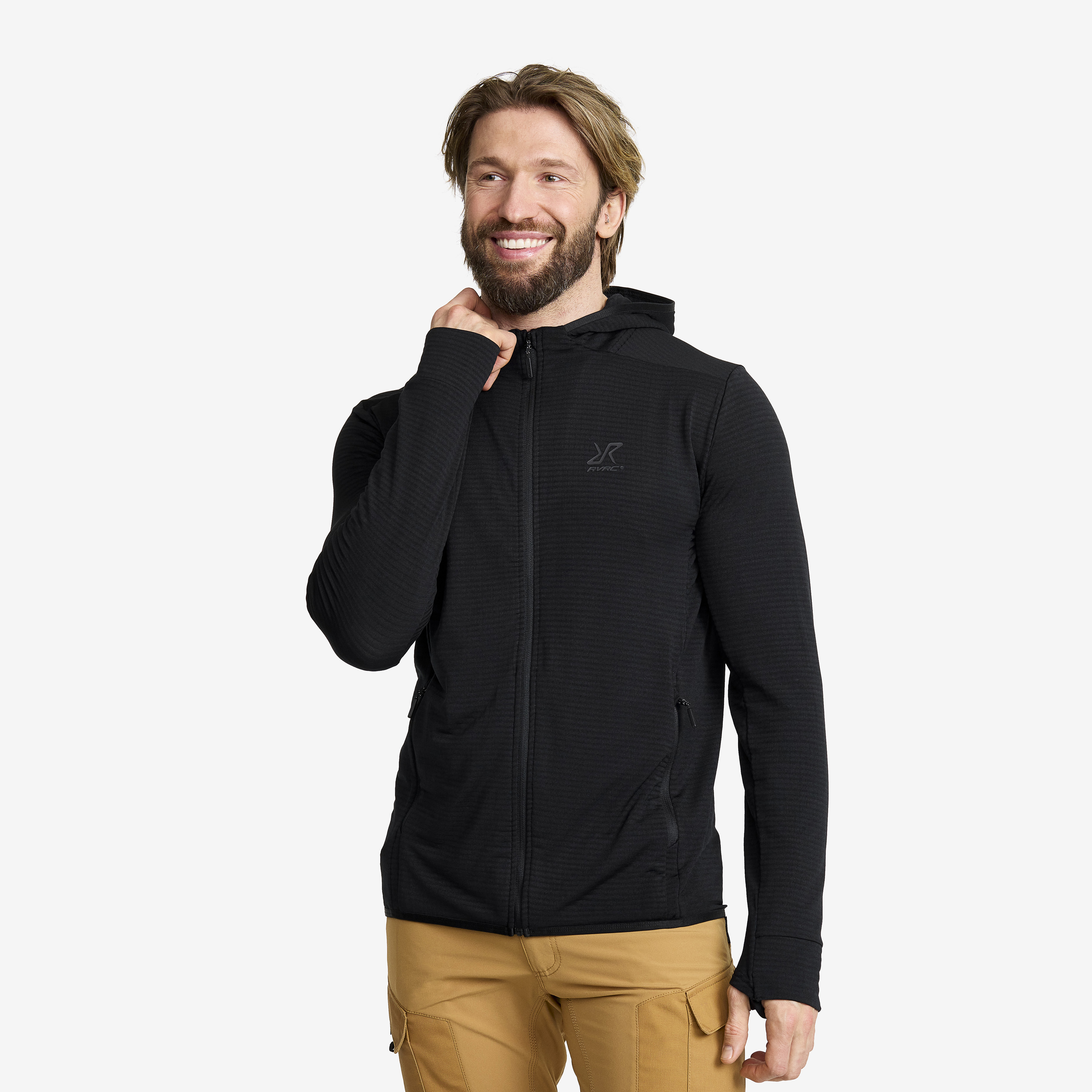 Waffle Hoodie Black Hombres,