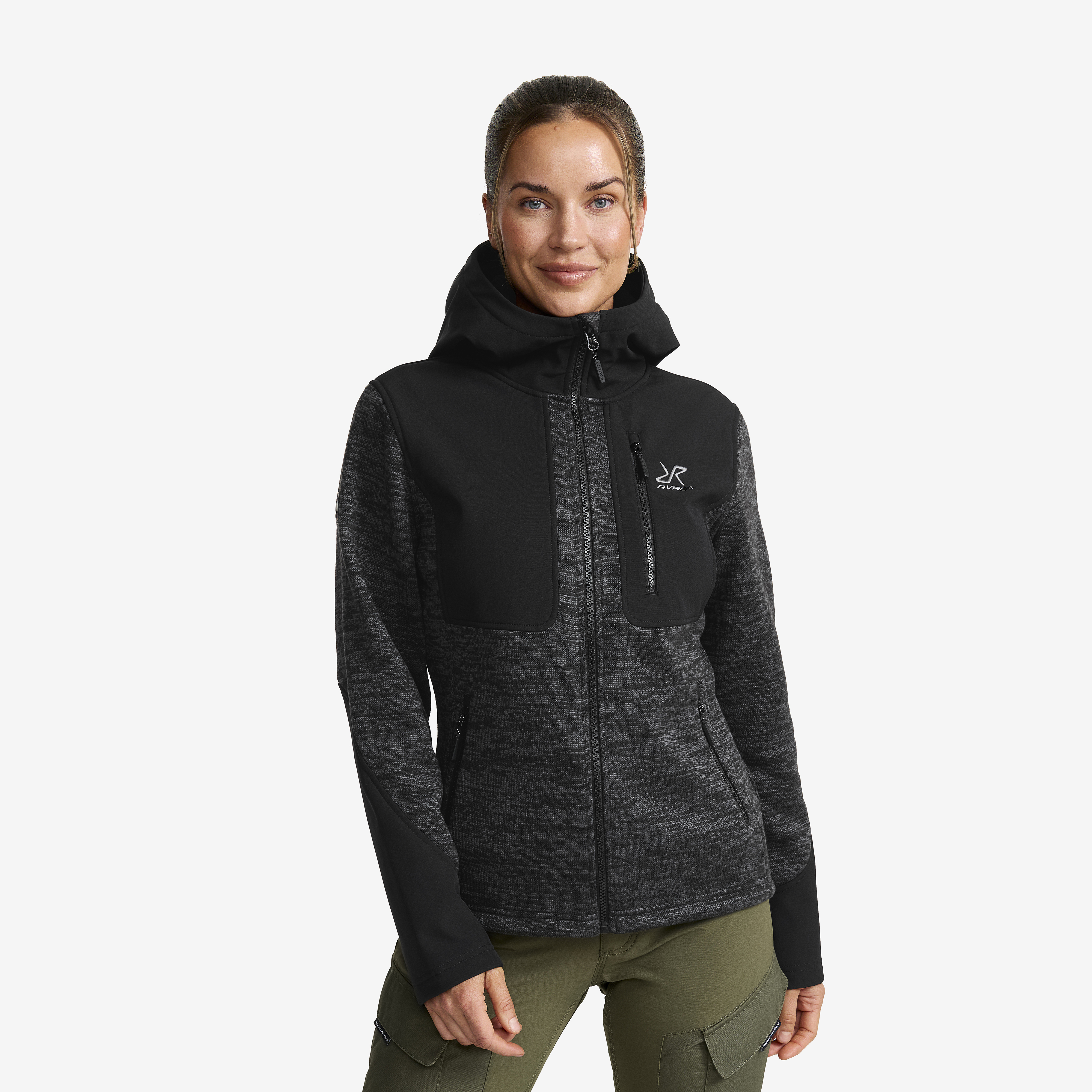 Wander Pro Wool Hoodie Anthracite Dame, 