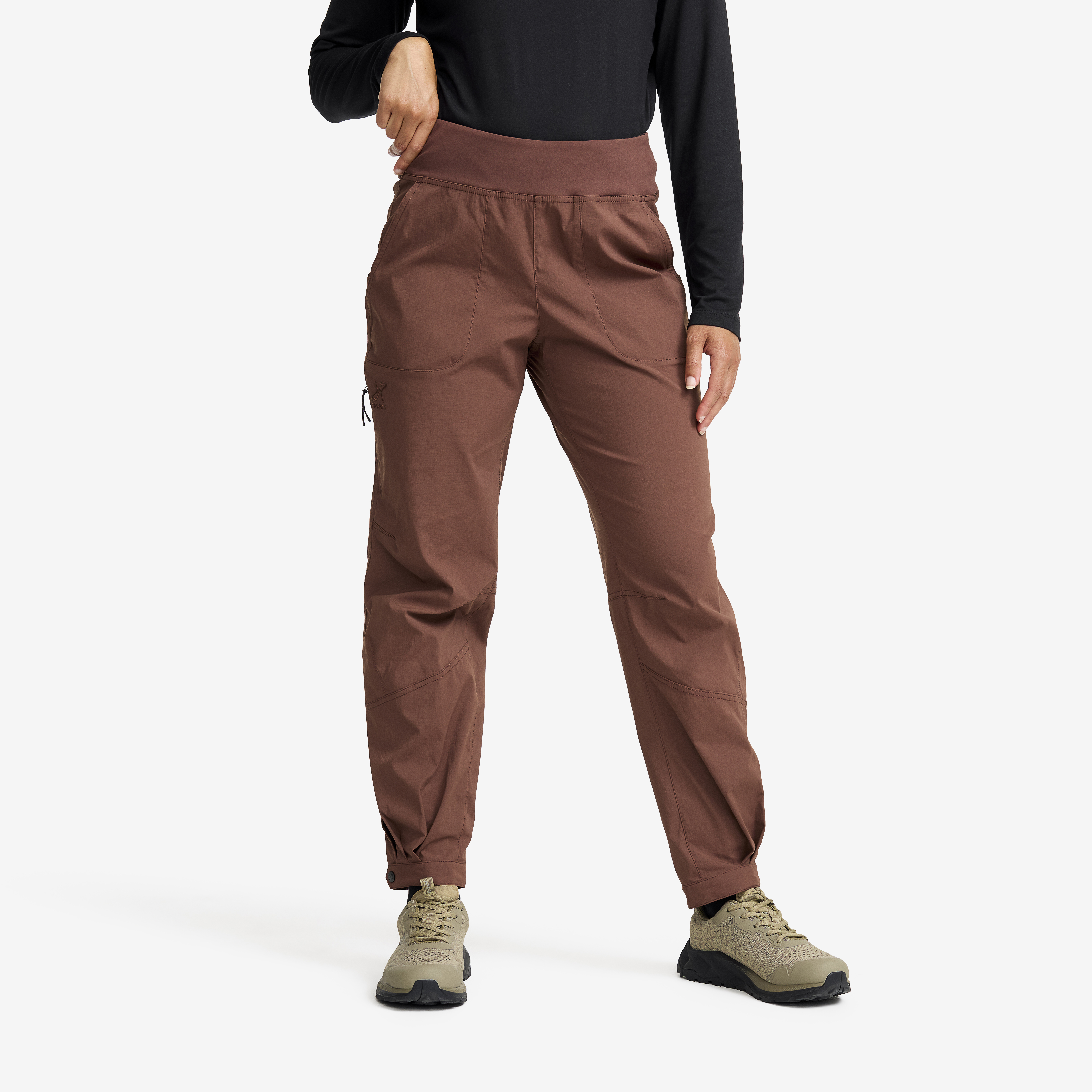 Turbukse & Fritidsbukse, Breezy Curved Ankle Stretch Pants Dame Brown Stone