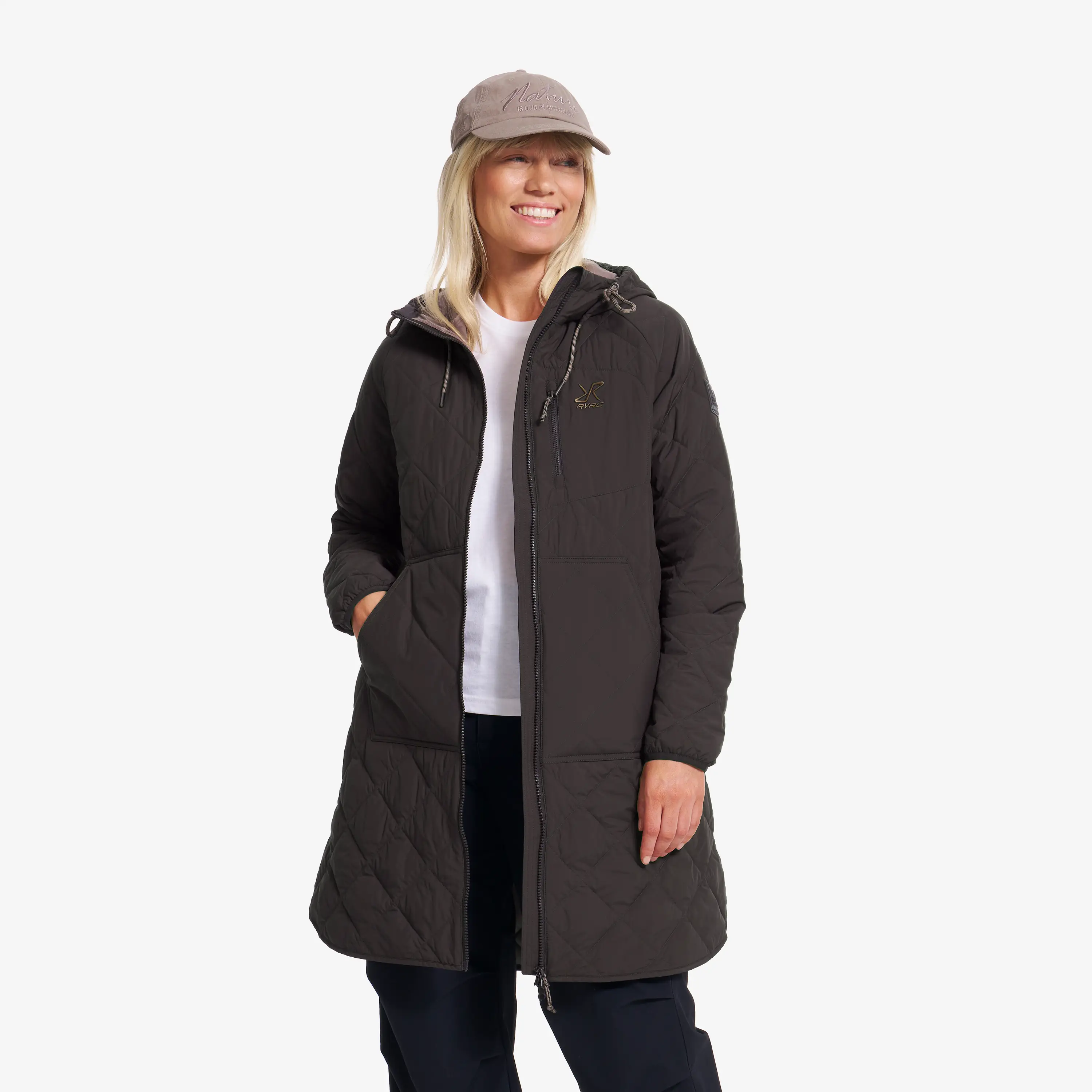 Tapa Long Quilt Jacket Espresso Women,
