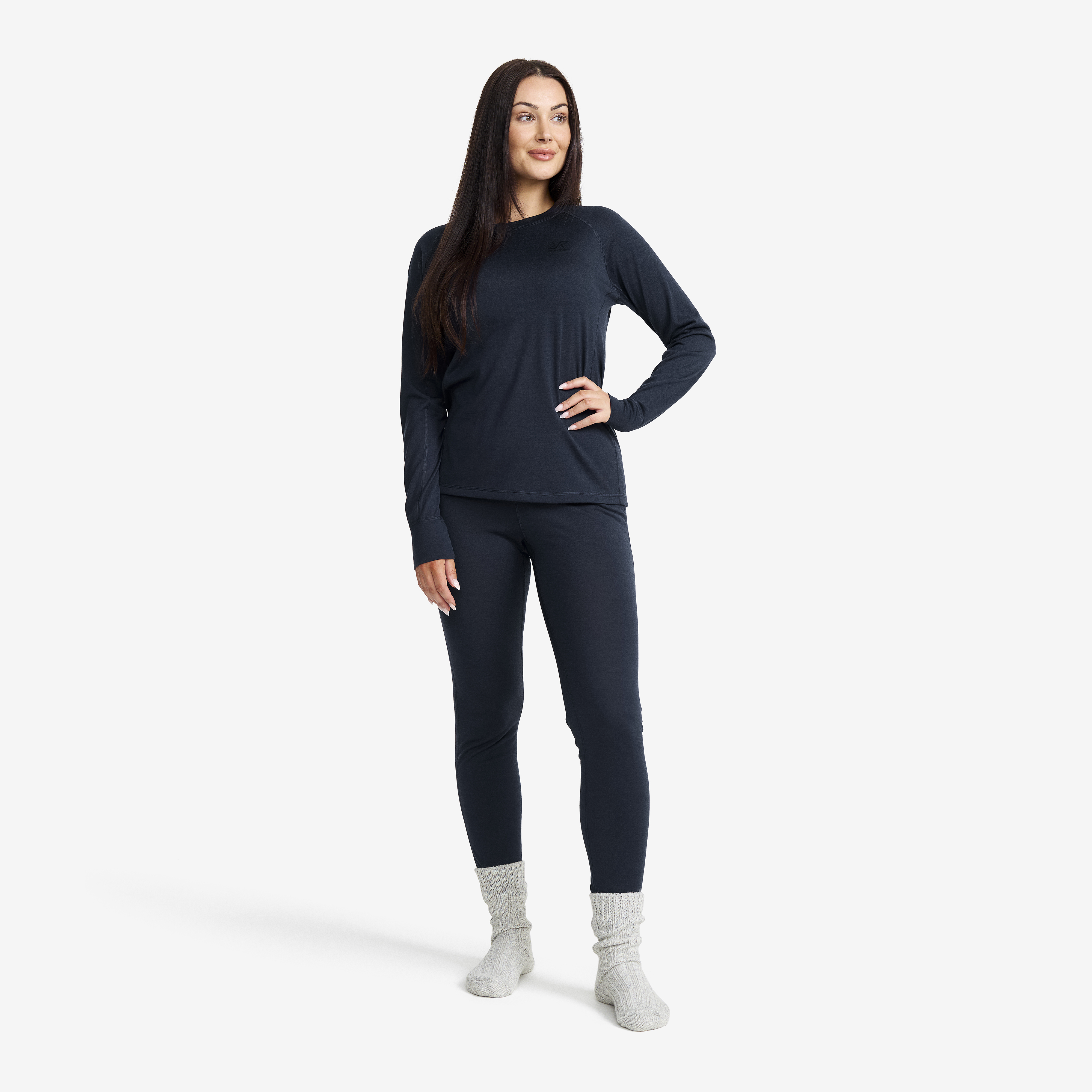 Haut Première Couche Cyclisme Femme L - Rivelo Millington Mérinos Bleu Marine