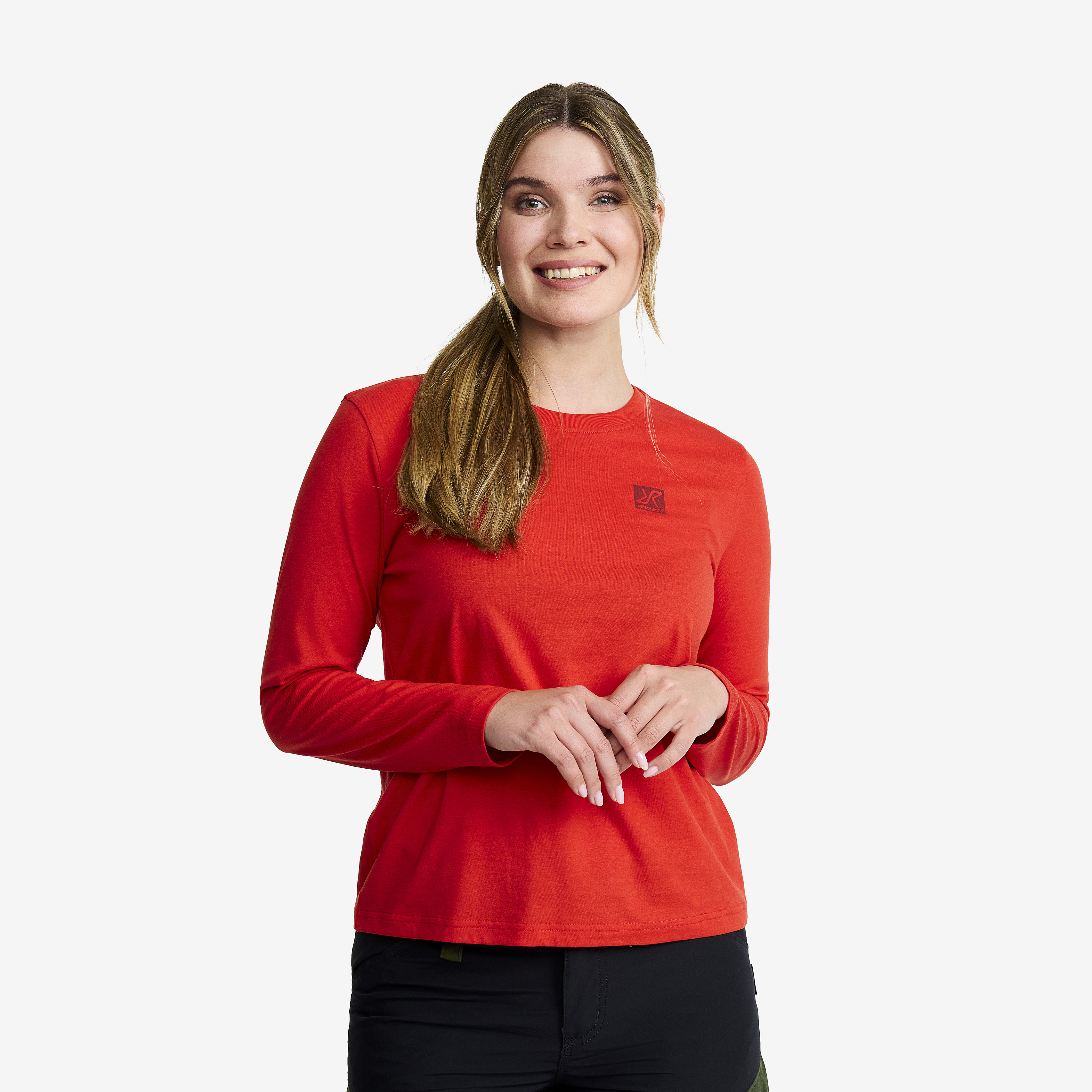 Easy Long-sleeved T-shirt Naiset Aurora Red Koko:4XL – > Paidat > Flanellipaidat & Pitkähihaiset Paidat