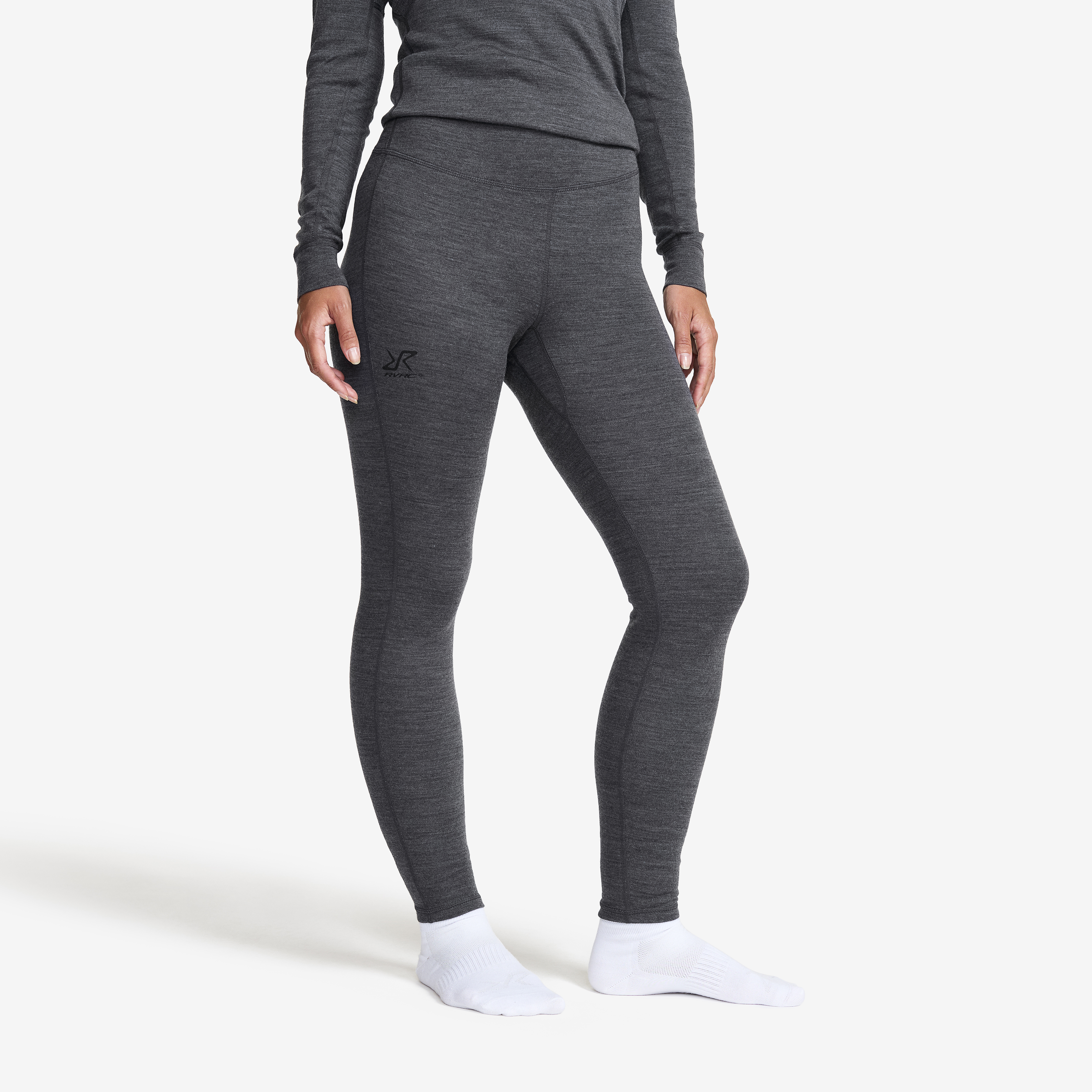 Route Merino Warm Base Layer Pants Dark Grey Melange Donna,