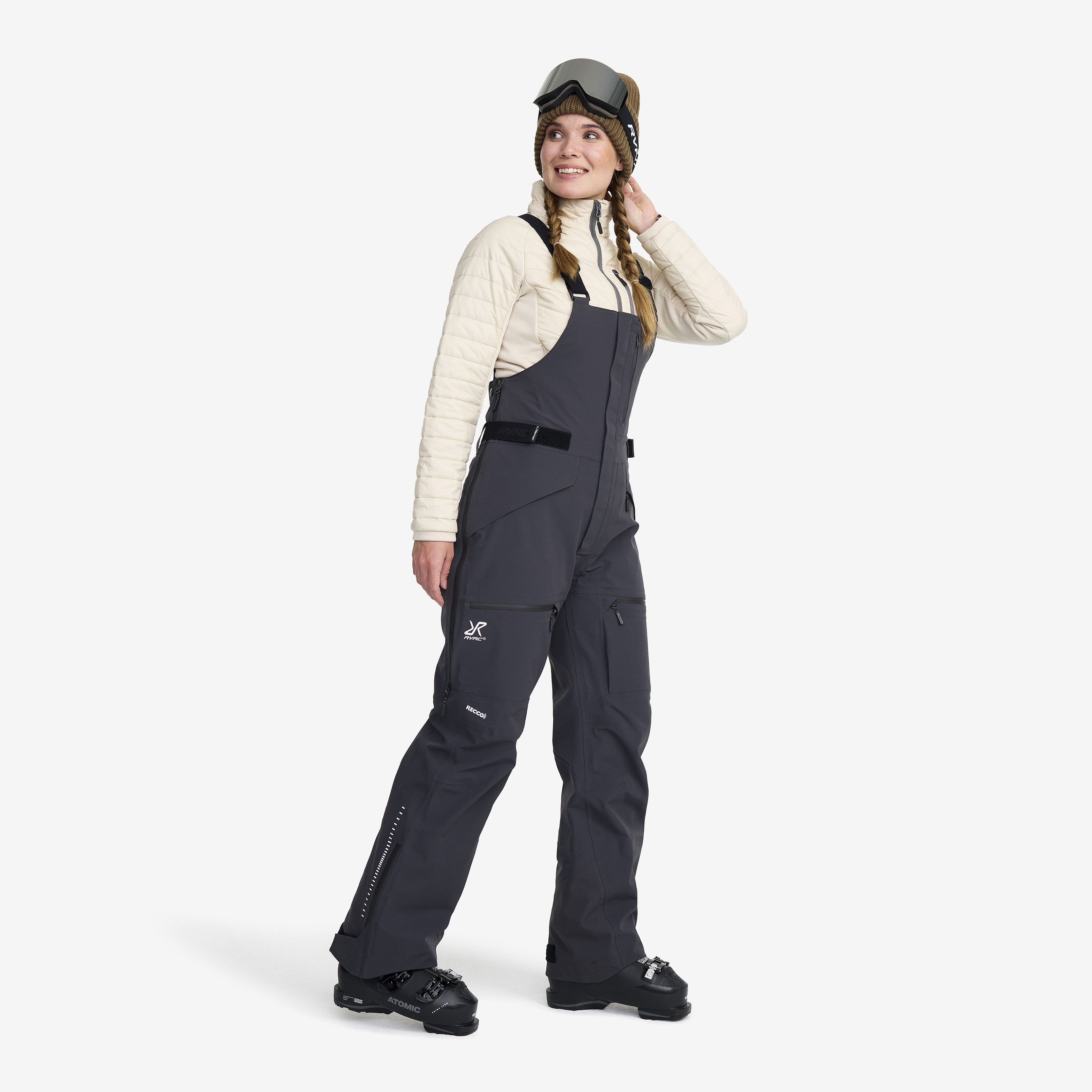 Atlas 3L Ski Bib Pants – Dam – Anthracite Storlek:2XL – Vinterbyxor