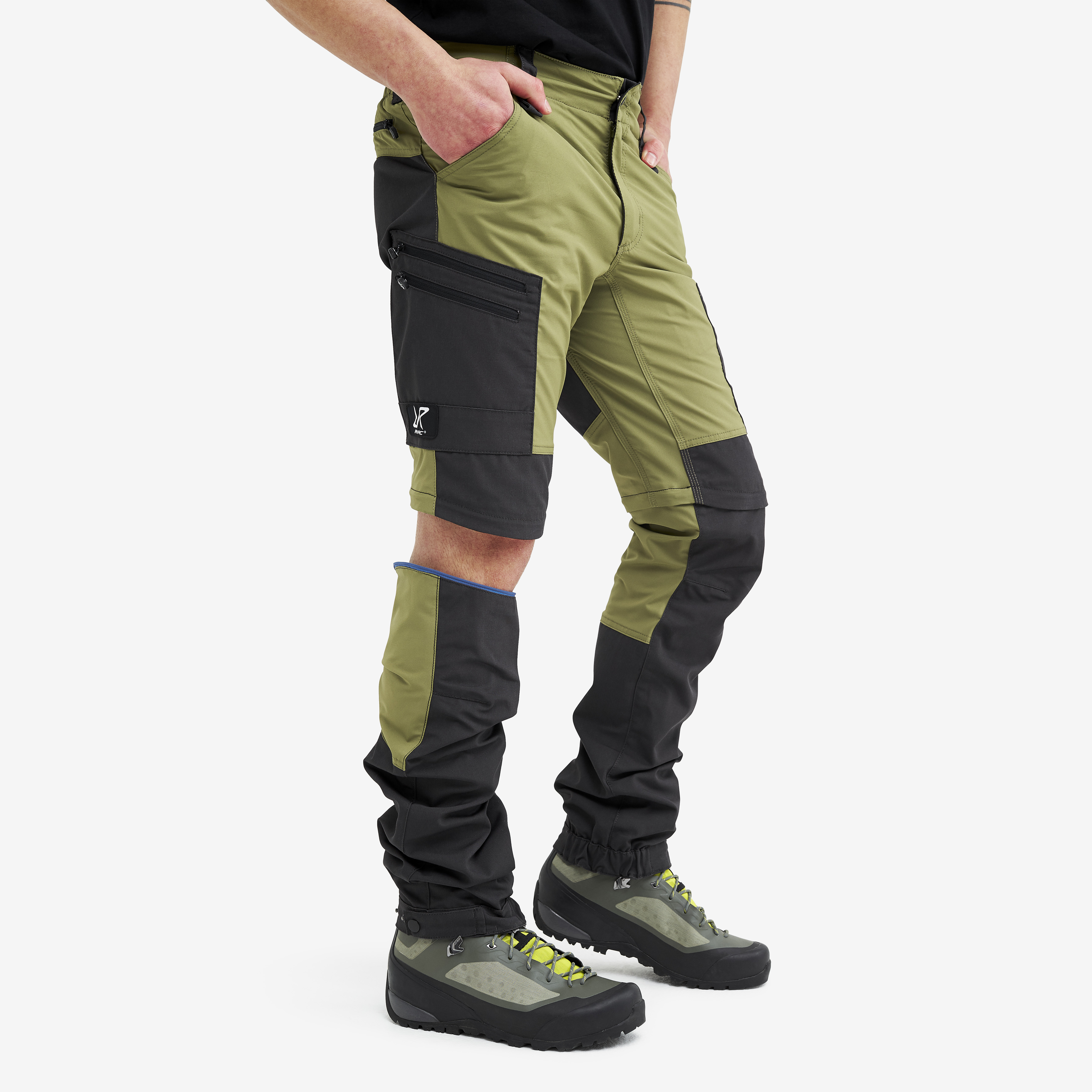 RVRC GP Pro Zip-off hiking pants for men in green