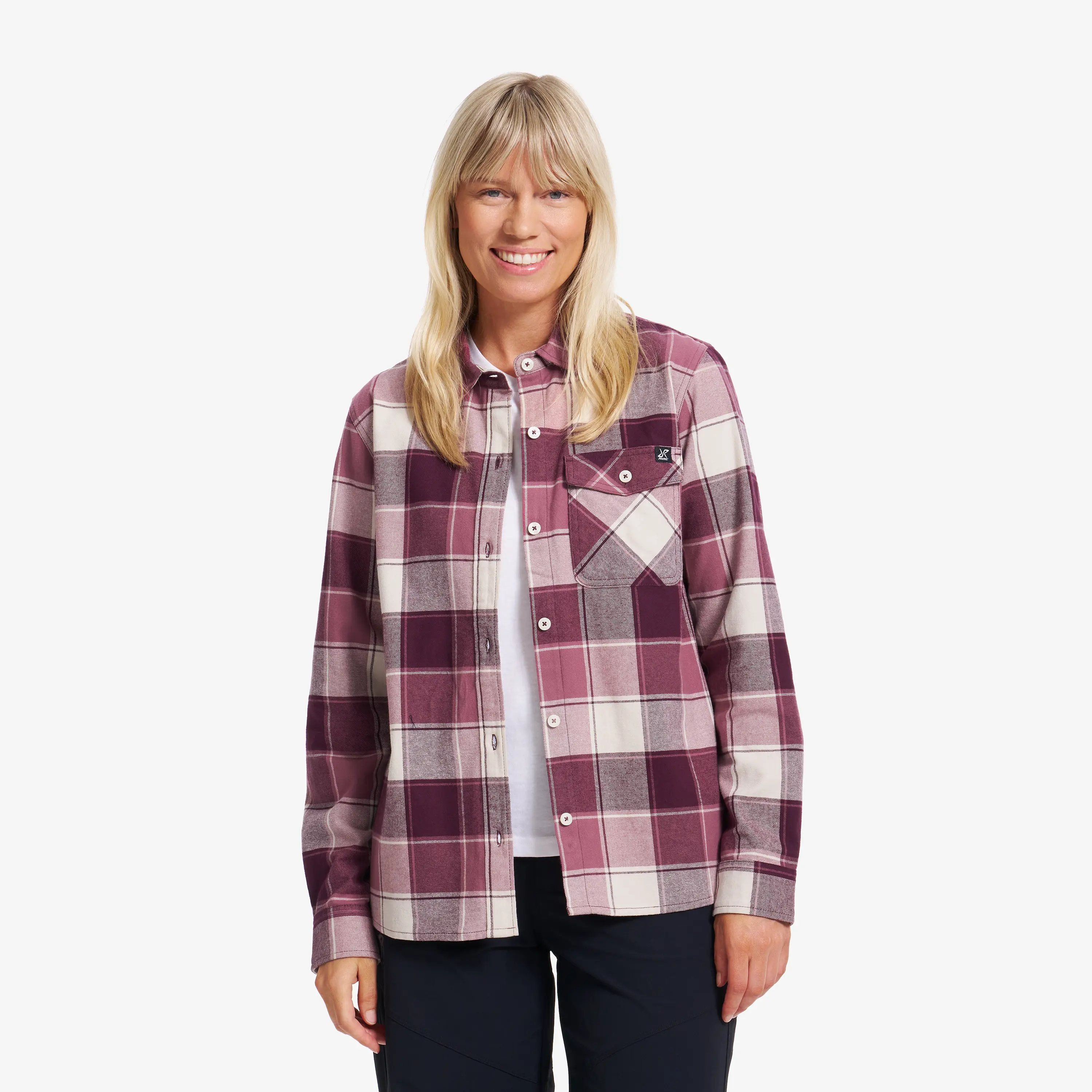 Bonfire Flannel Shirt Winetasting/Oatmeal Damen, 