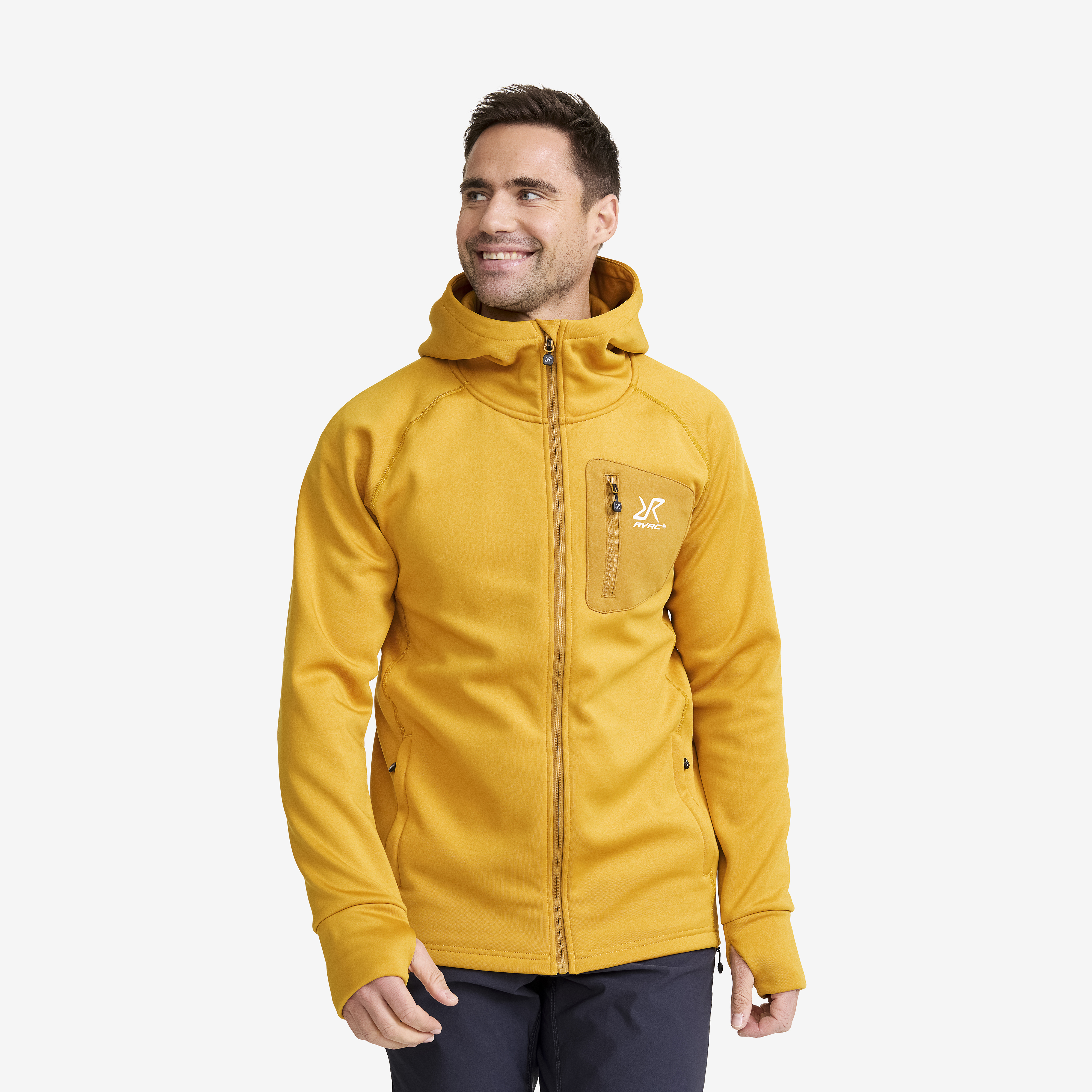 Evolution Stretch Fleece Hoodie Nugget Gold Miehet,