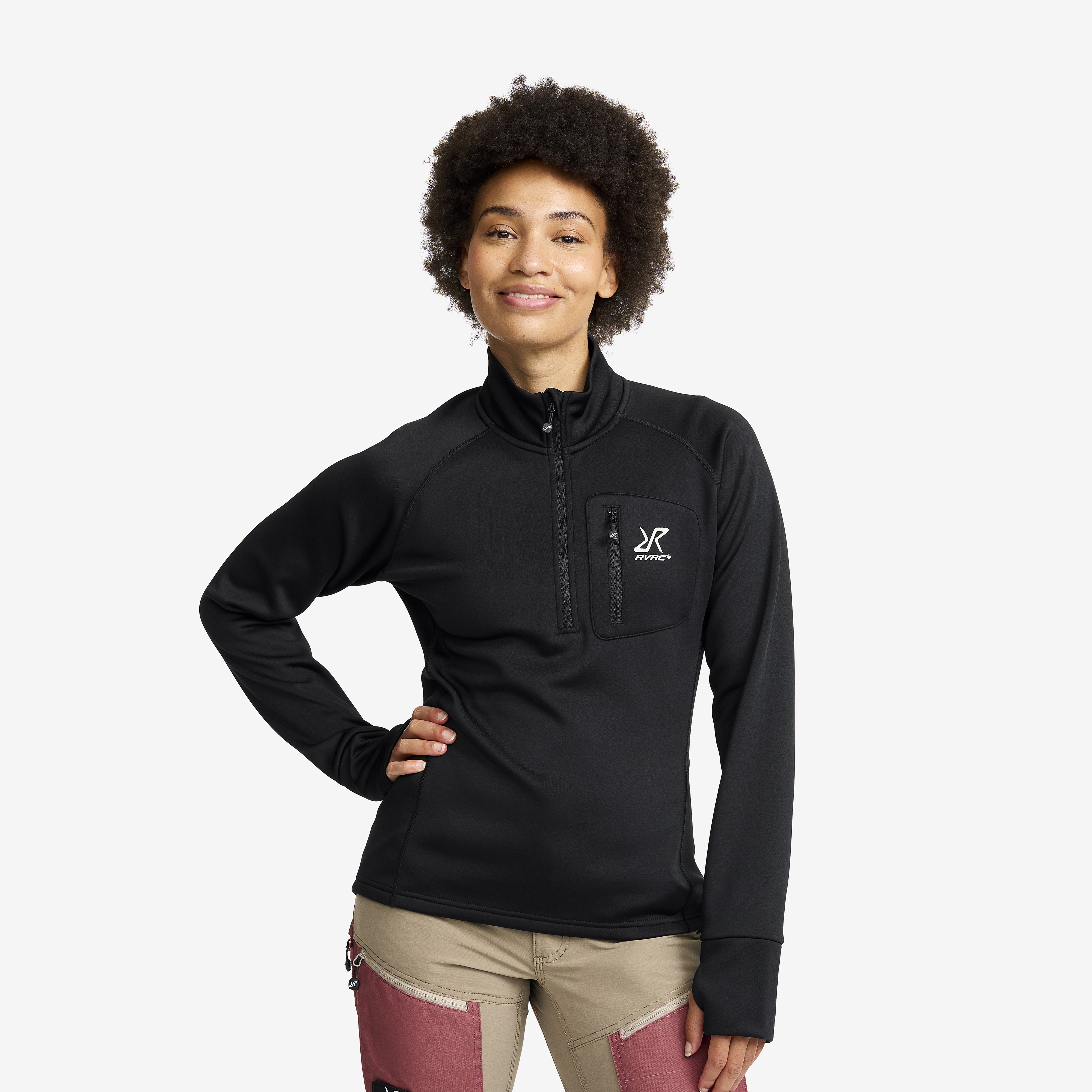 Evolution Half-zip Stretch Fleece Dame Black, Størrelse:L - Dame > Overdele > Fleece & Midlayers
