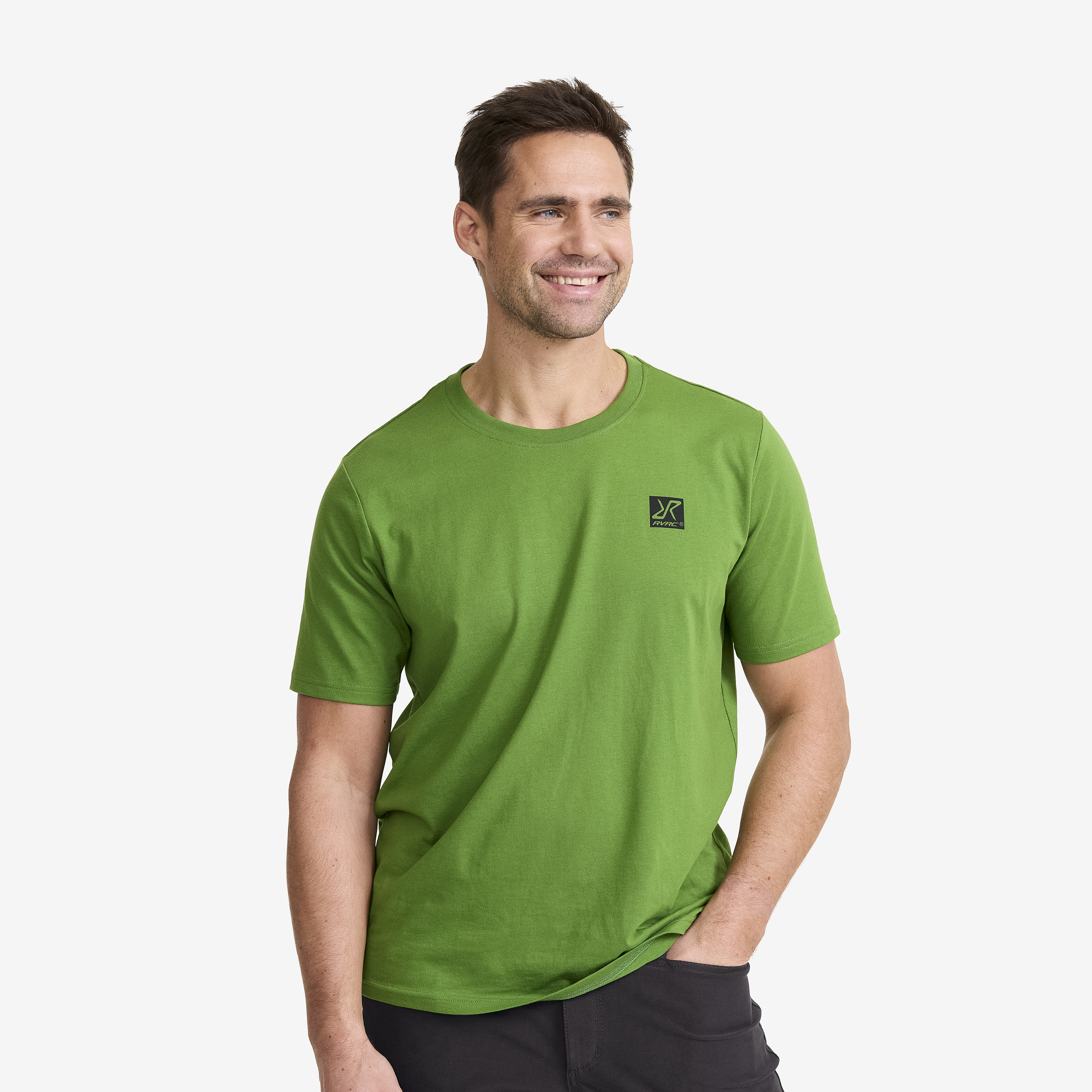 Easy Graphic Nature Lines T-shirt Herre Cactus Green