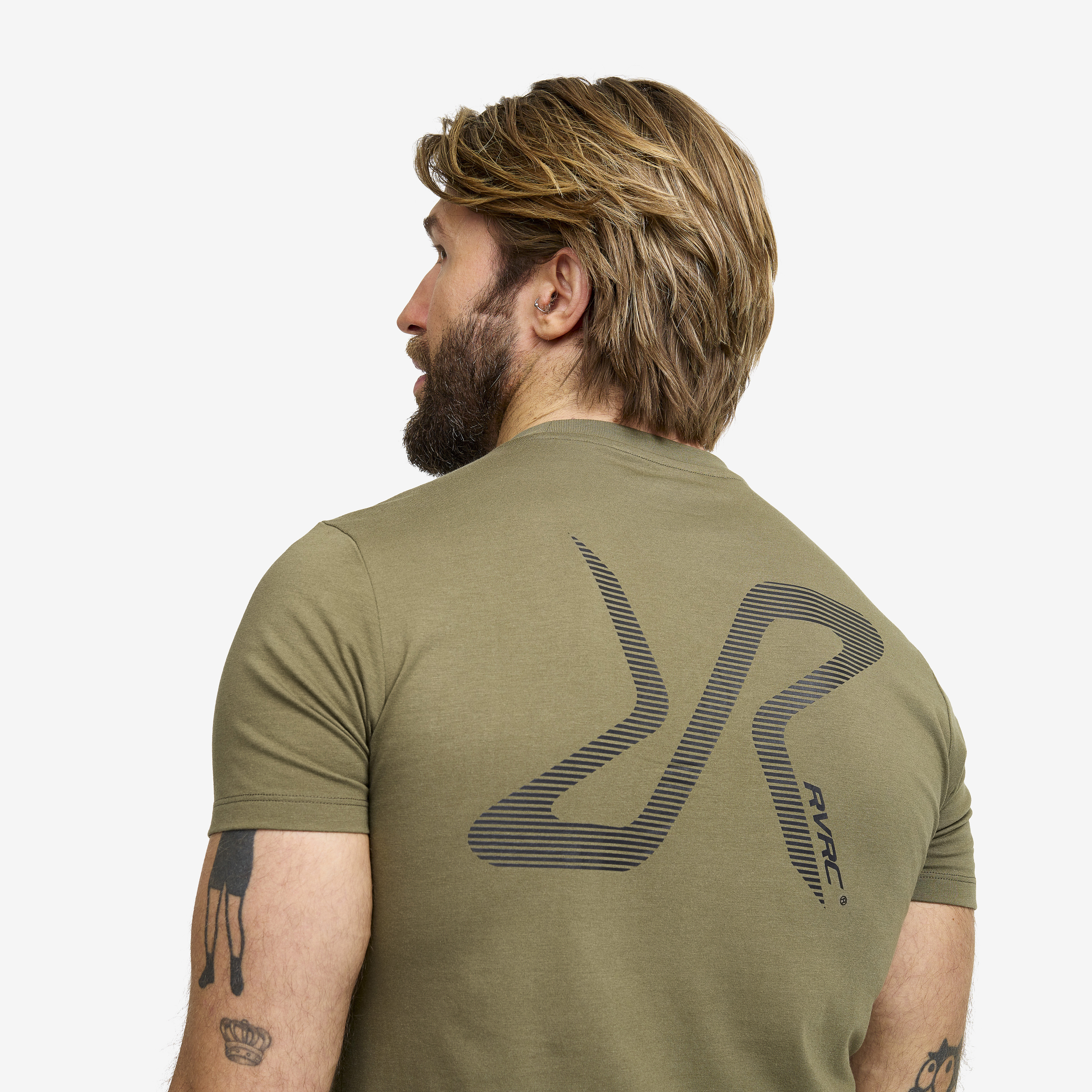 Easy Graphic Logo T-shirt Slim Fit Burnt Olive Herren,