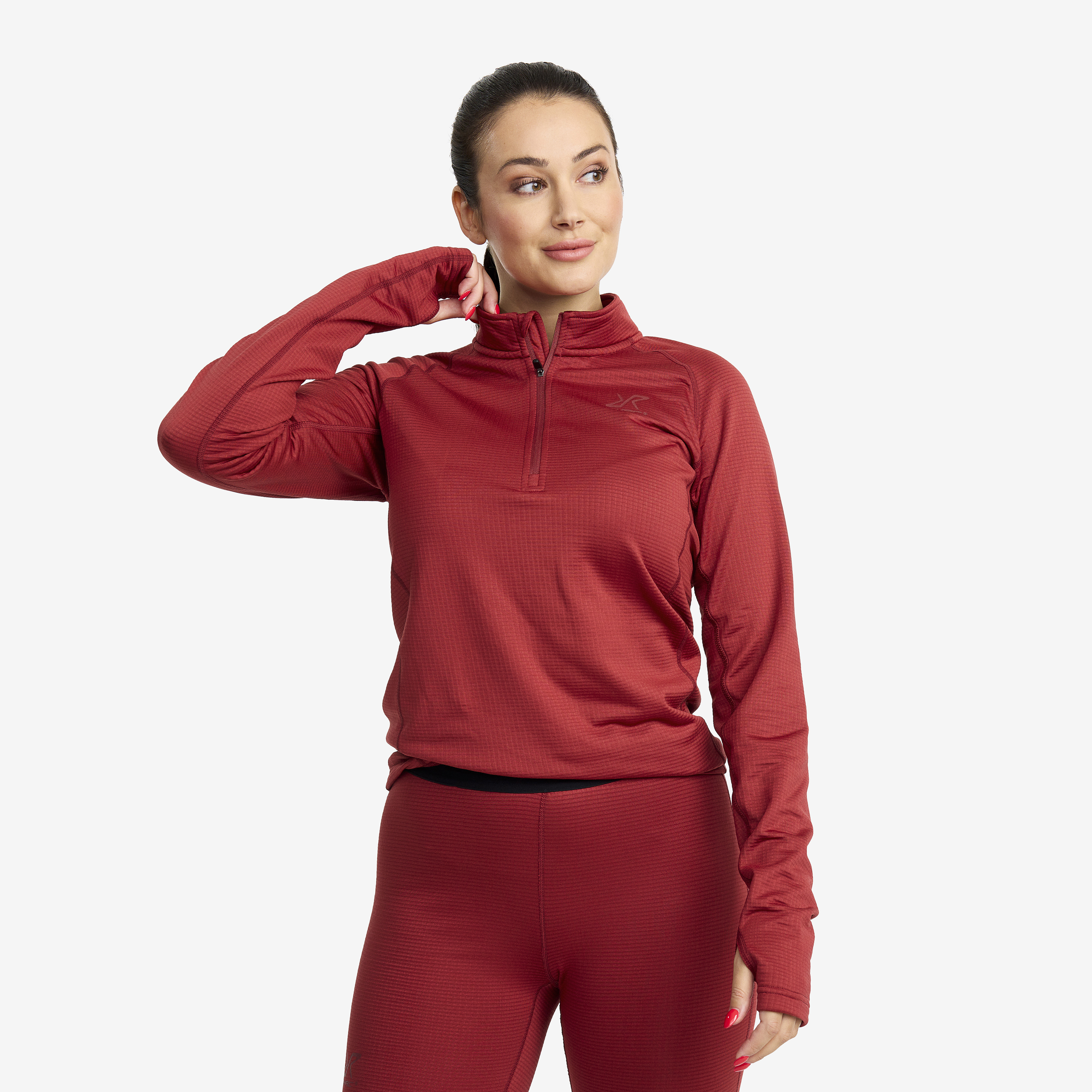 Waffle Half-zip Baselayer Top Garnet Women